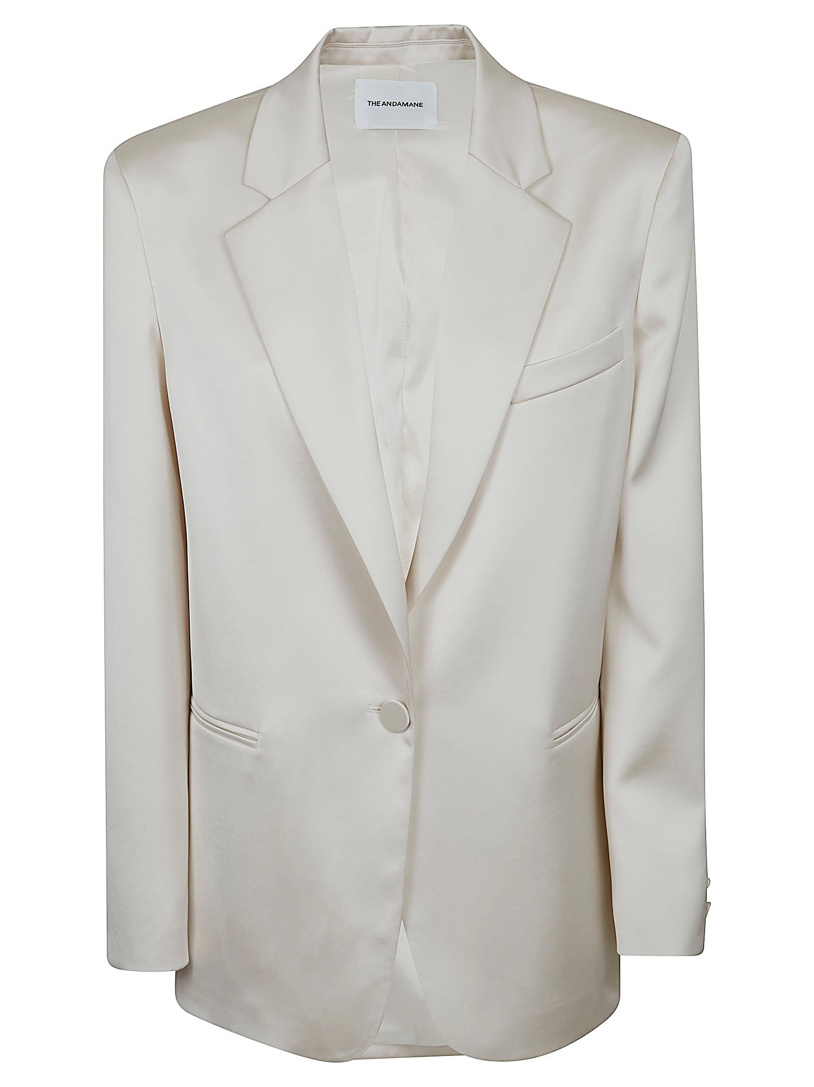 Oversized Satin Peak Lapel Blazer