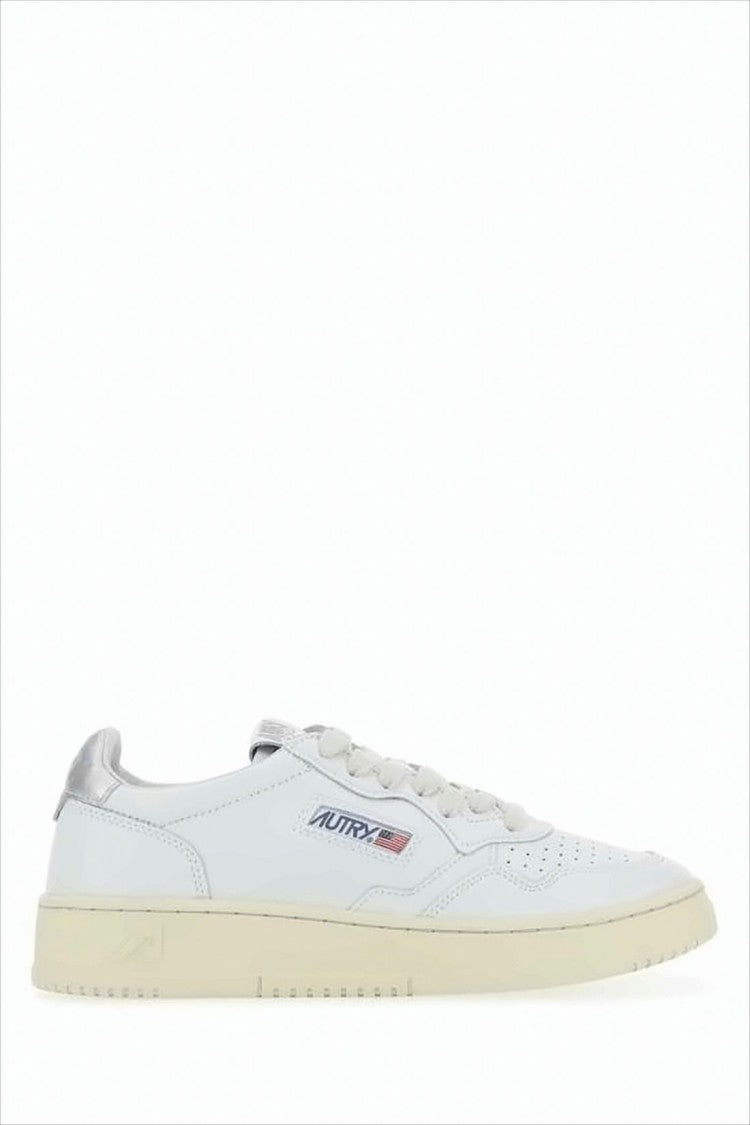 Low-Top Sneakers with Perforated Detailing and Metallic Accents