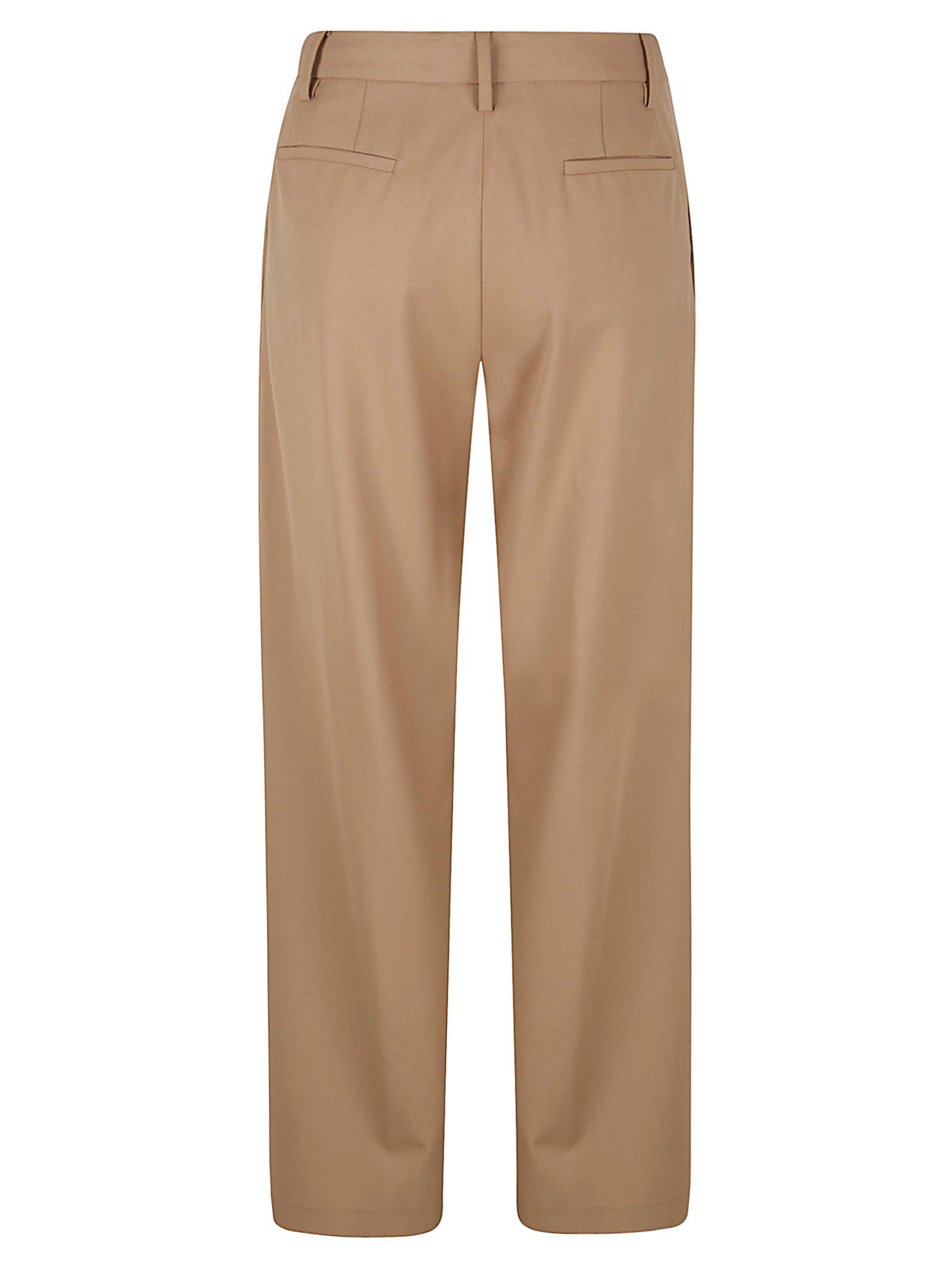 Ankle-Length Wide-Leg Trousers with Tulle Detail