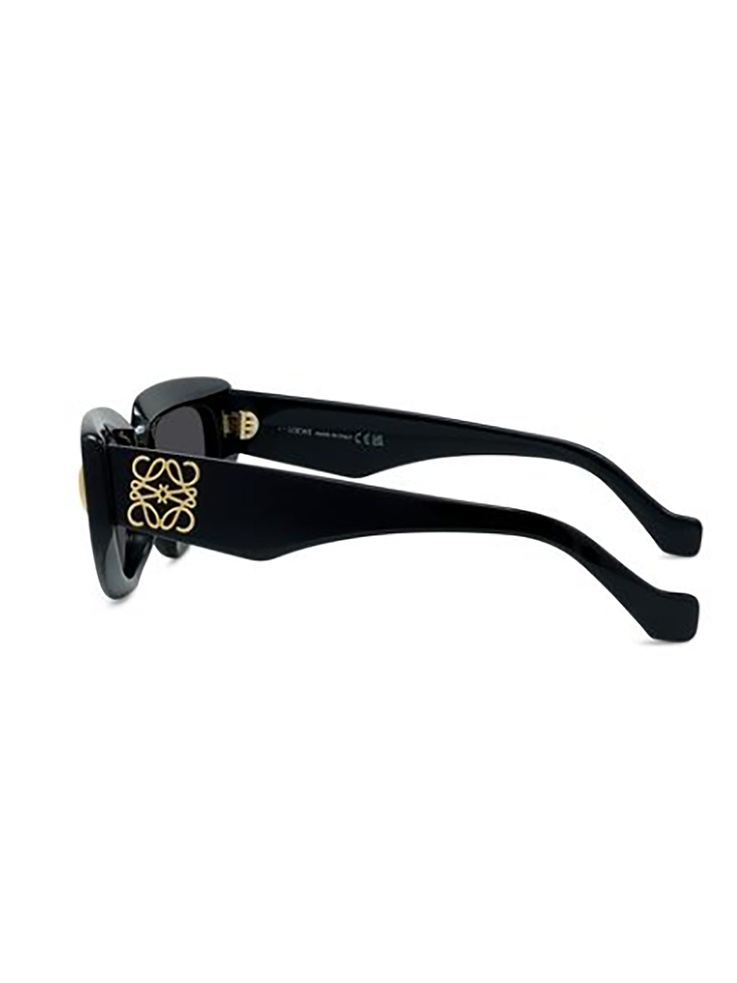 Angular Black Sunglasses with Gold Accents