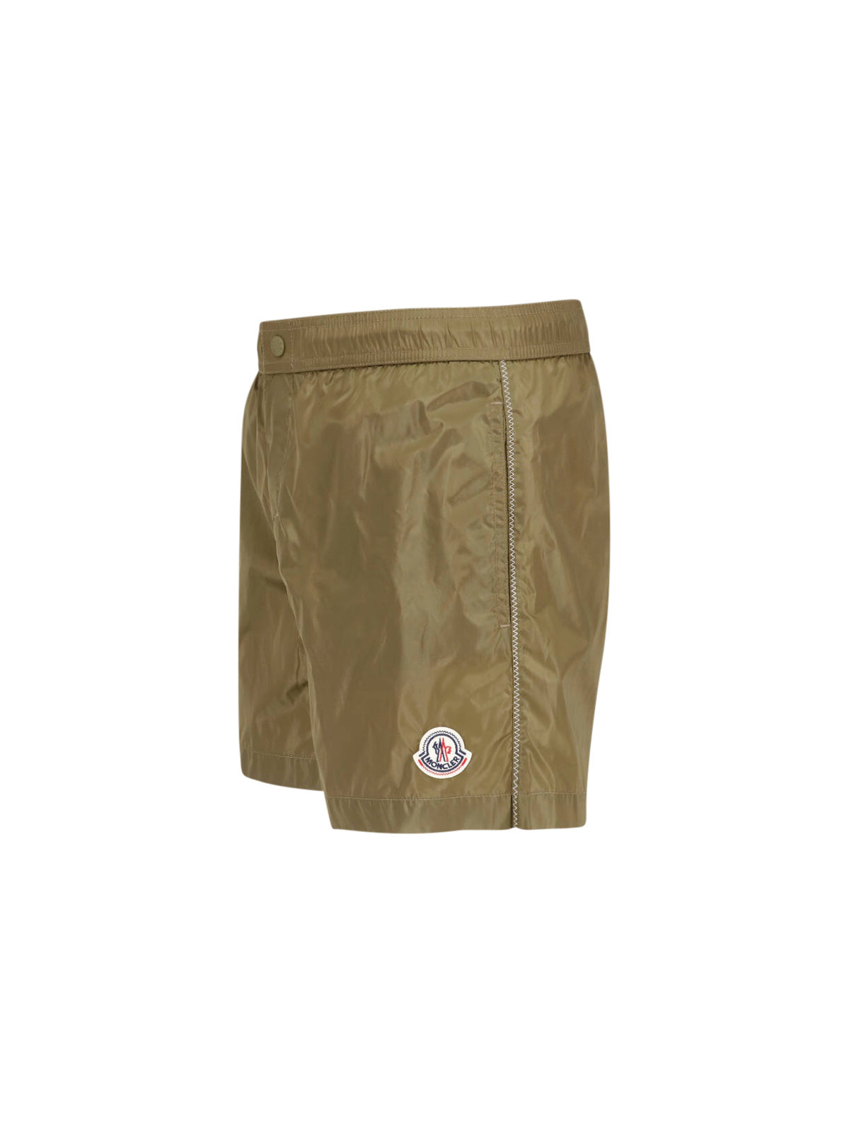 Olive Green Mid-Rise Swim Shorts