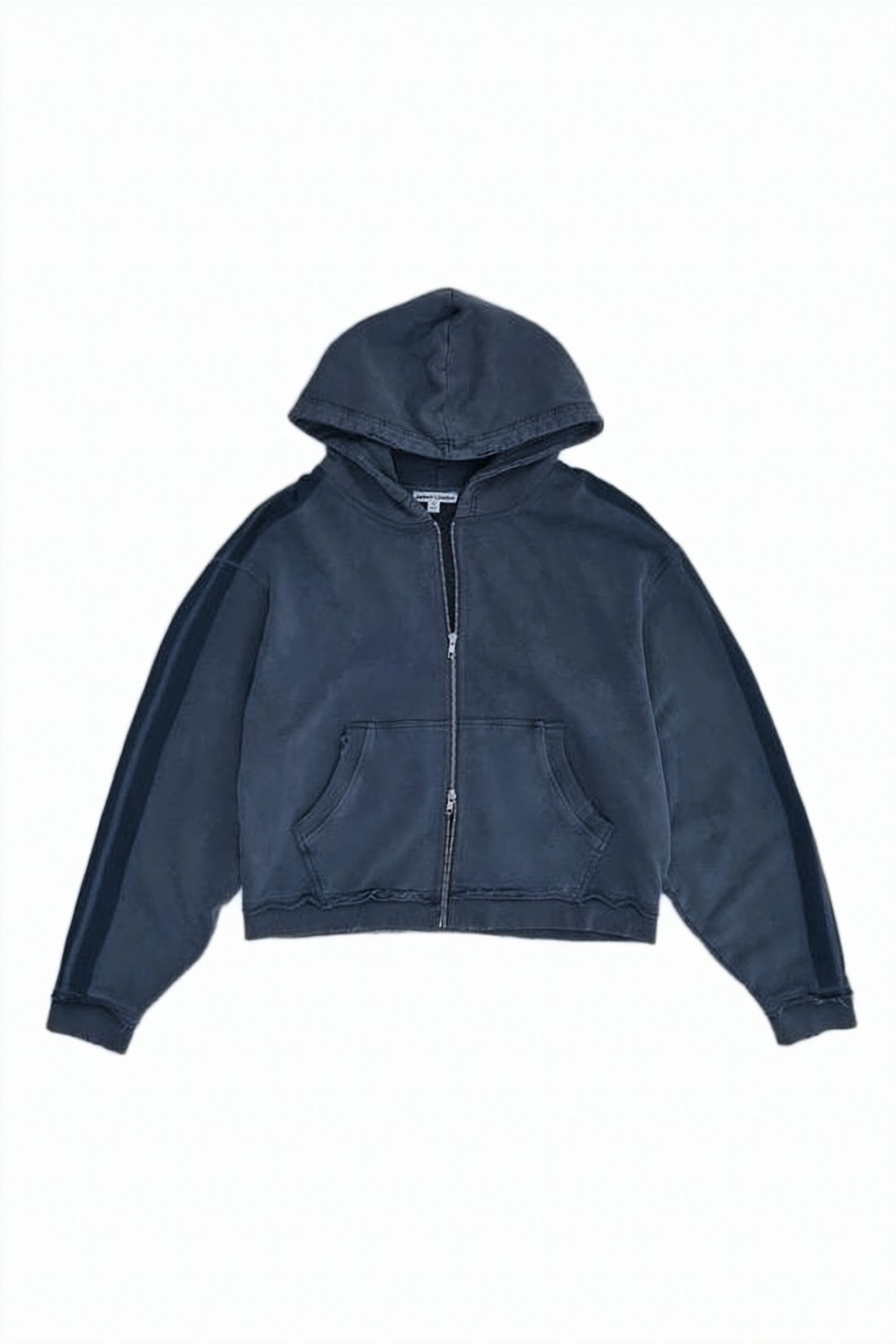 Cropped Zip-Up Hoodie with Relaxed Fit