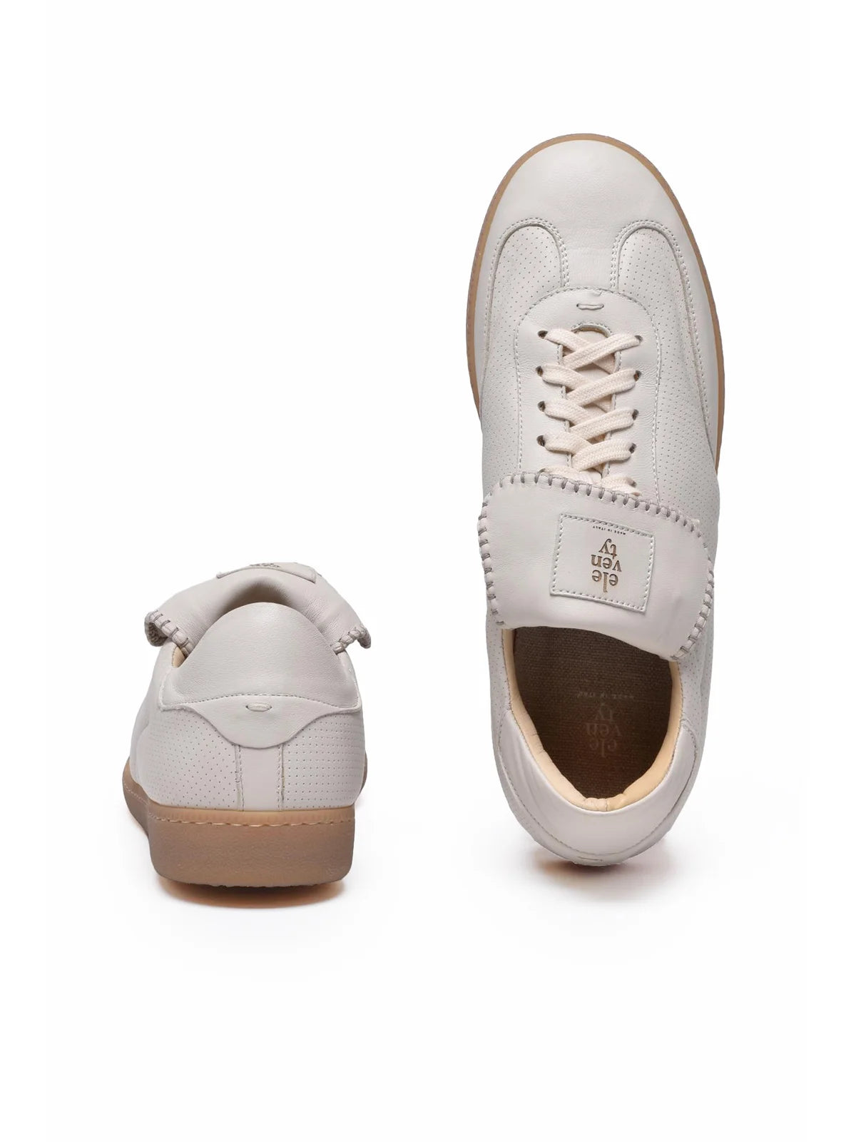 White Leather Rubber Sneakers