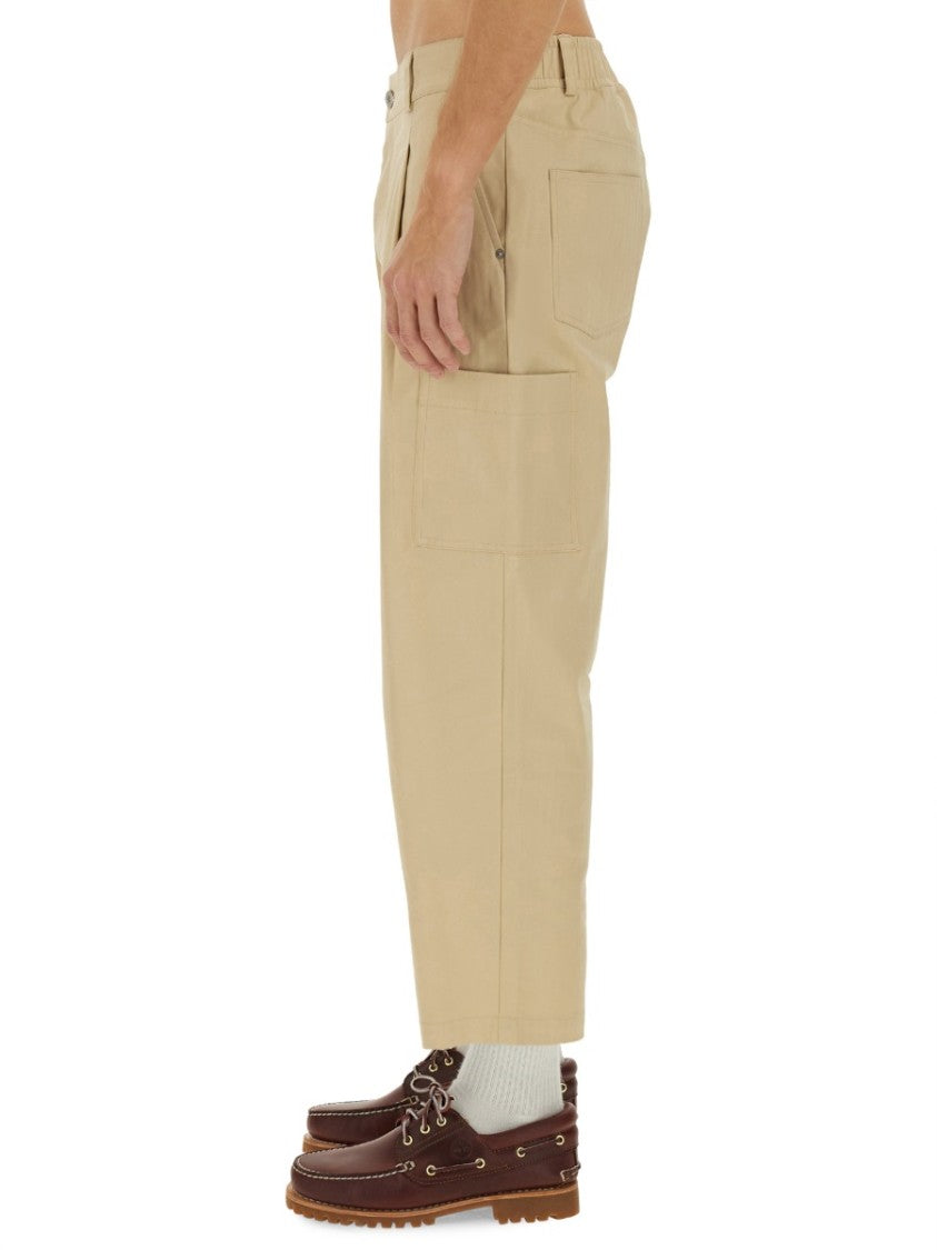 Relaxed Fit Cropped Pants With Tapered Leg