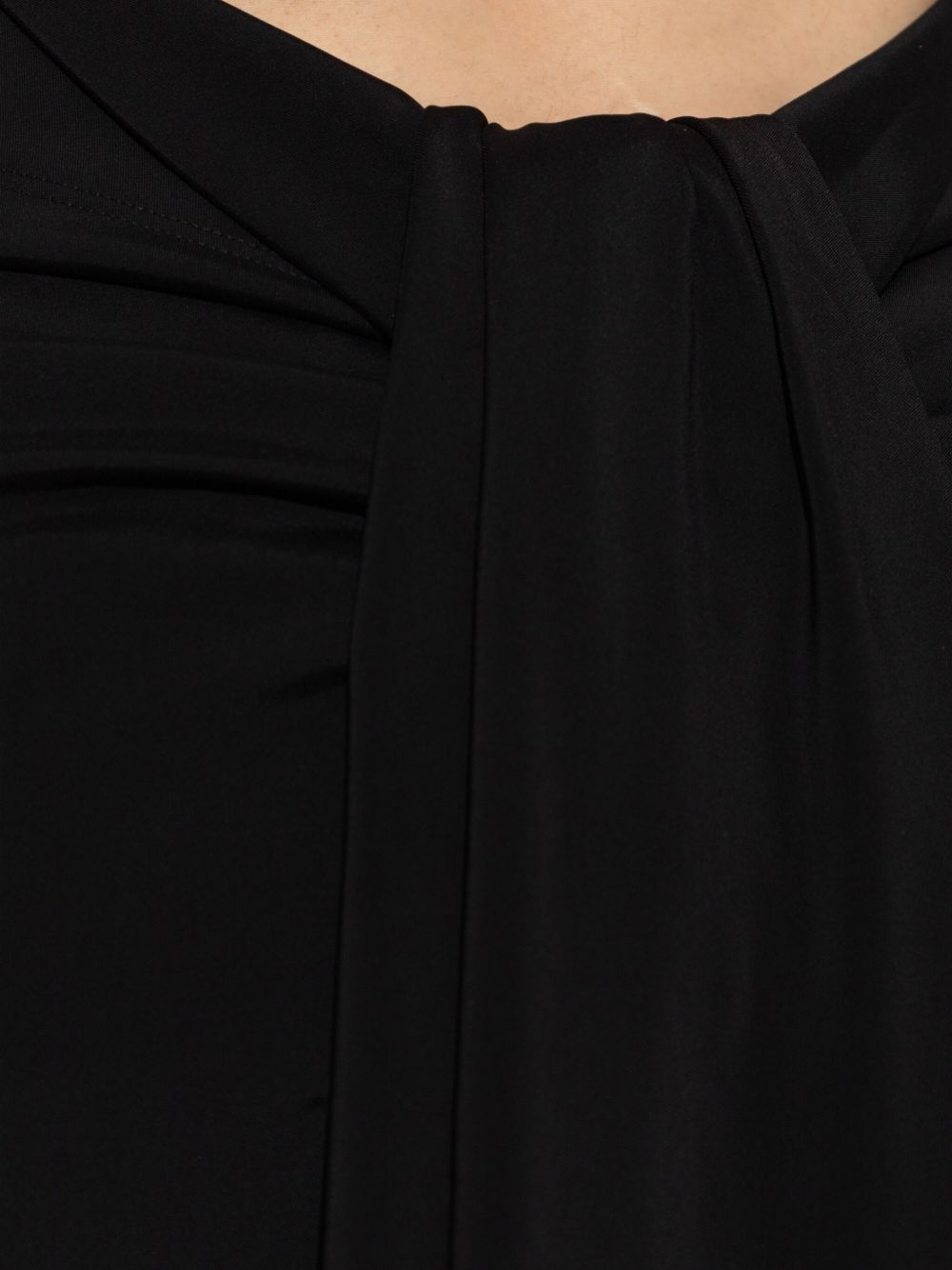 Draped Black Mid-Length Skirt