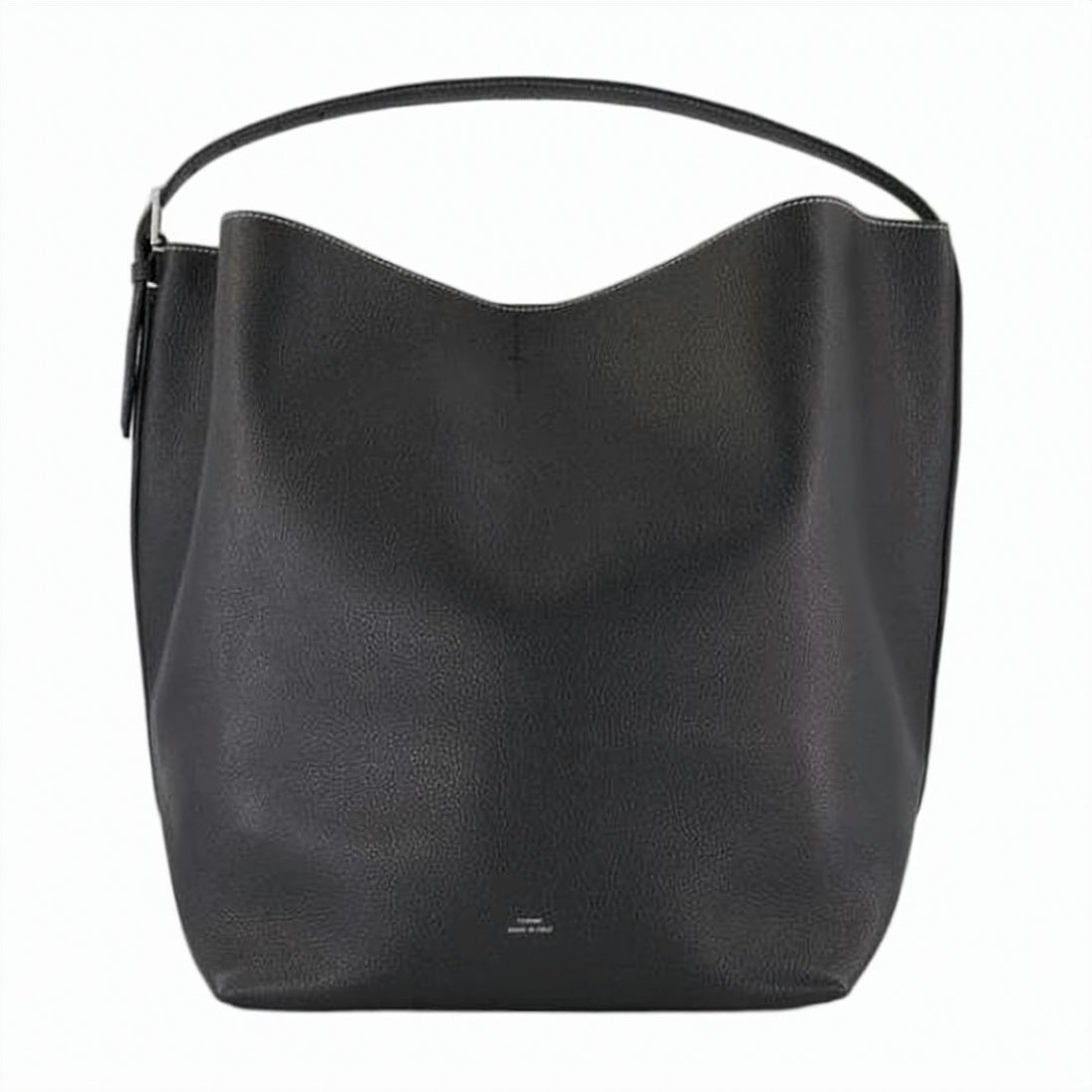 Black Cowhide Leather Shoulder Bag