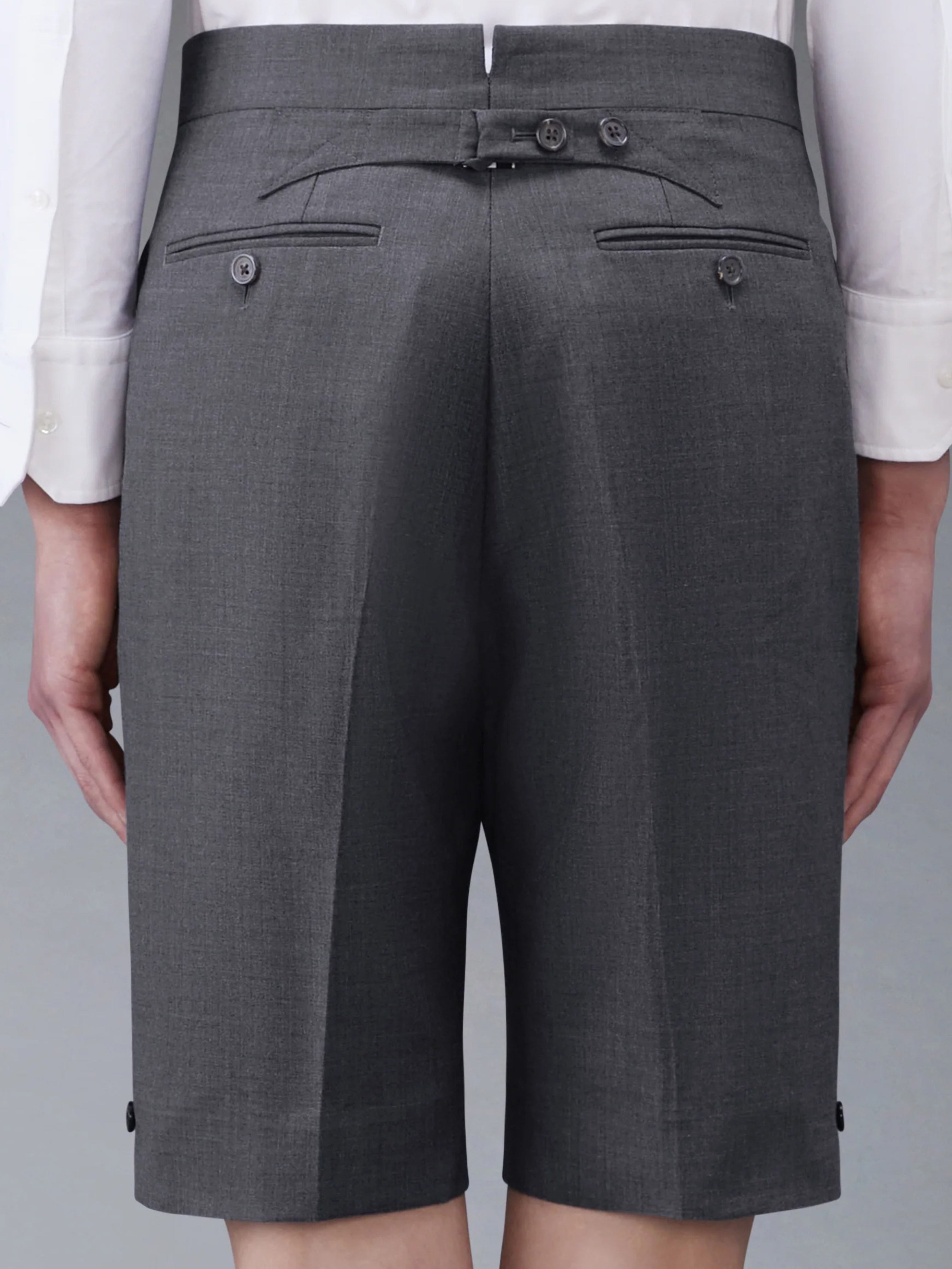 Tailored Black Shorts with Structured Waistband and Side Stripe