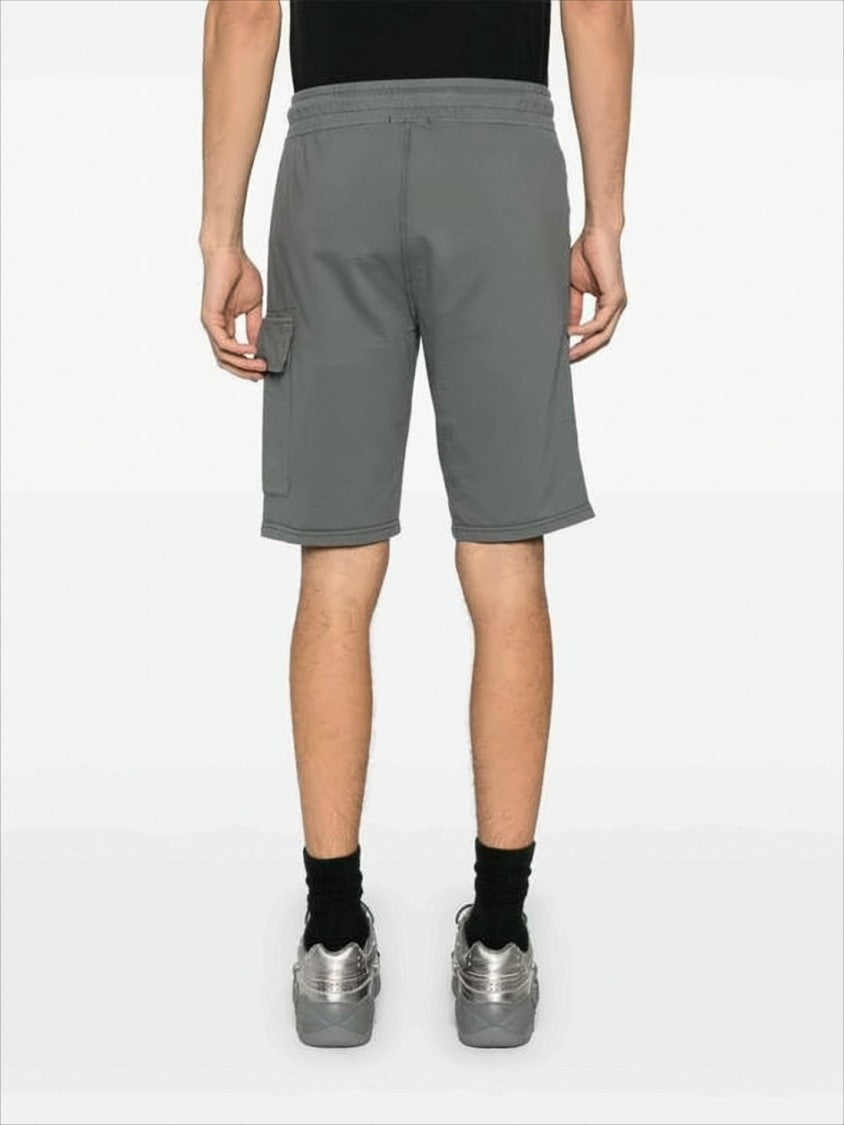 Relaxed Fit Cotton Shorts with Flap Pocket