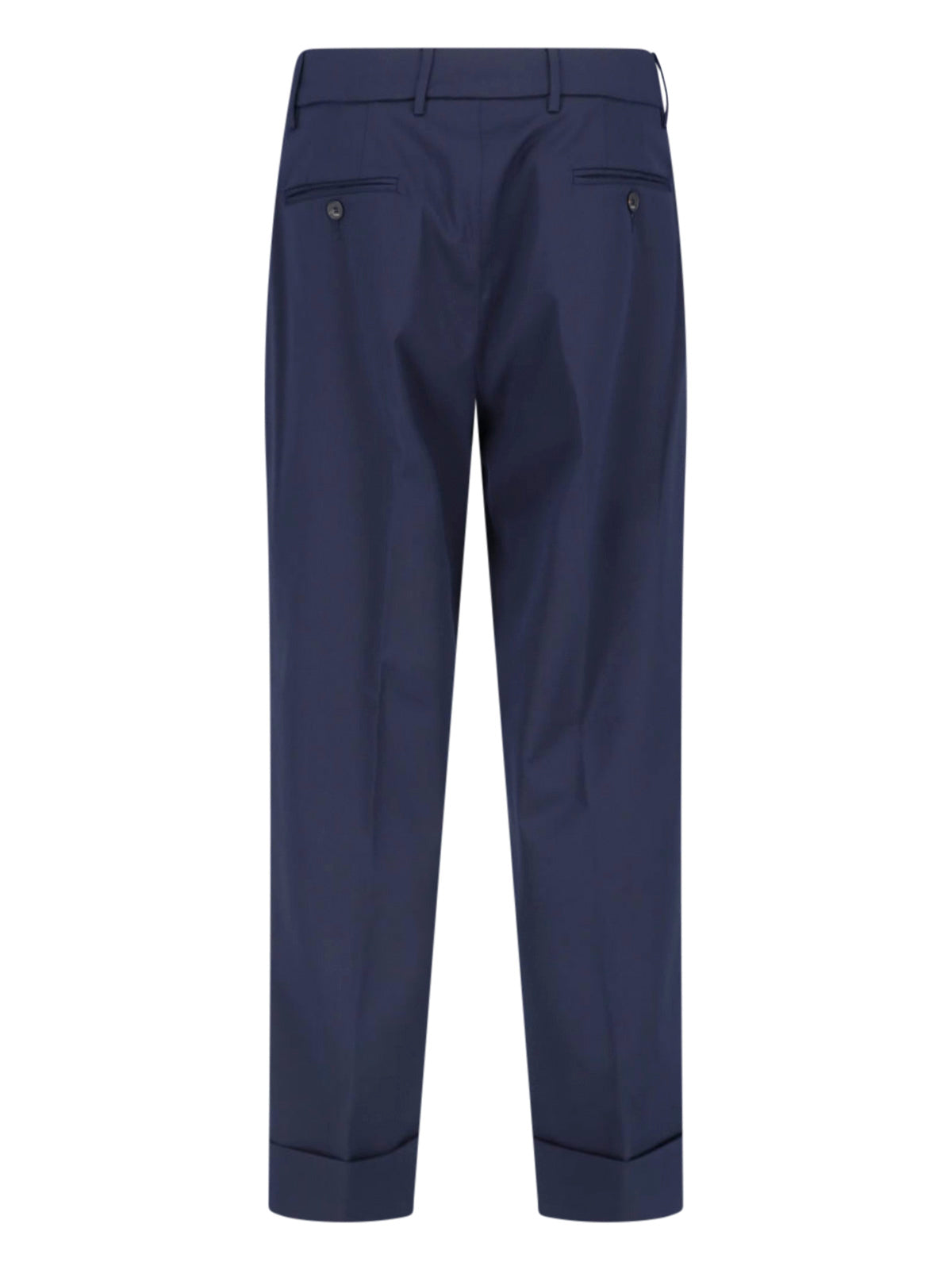 Grey Tailored Cropped Cuffed Trousers