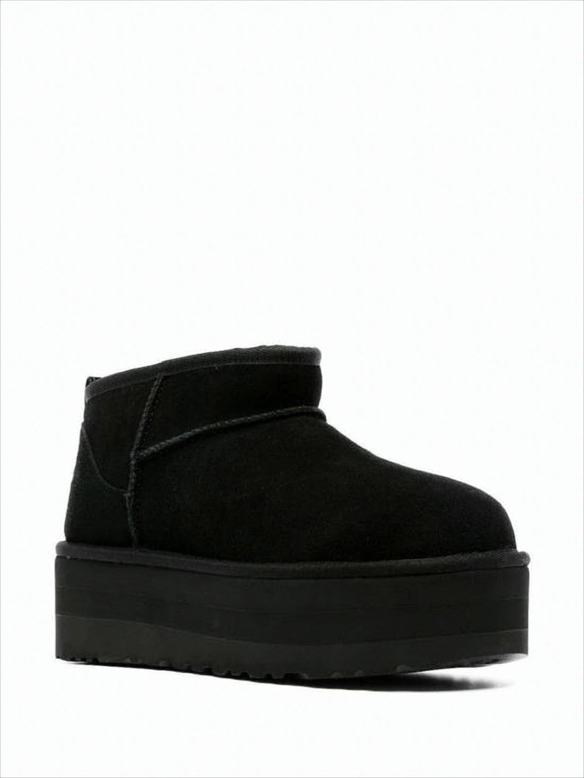 Ankle-High Suede Boots with Wool Lining
