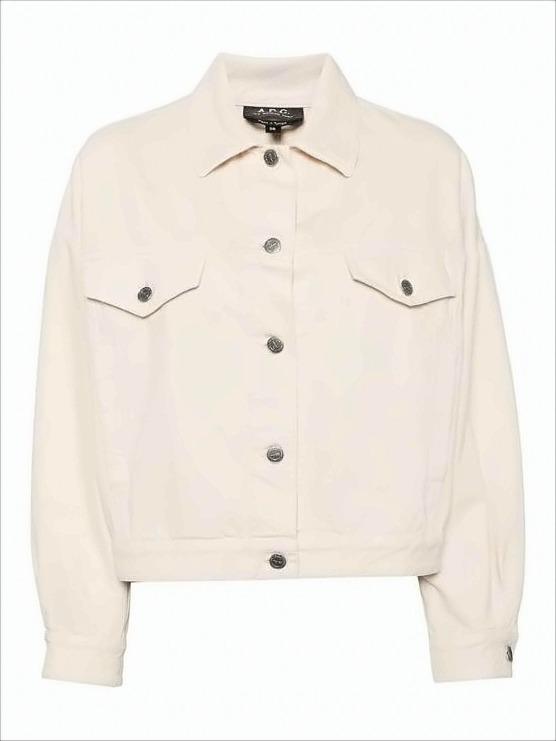 Cropped Cotton Jacket with Button-Down Front