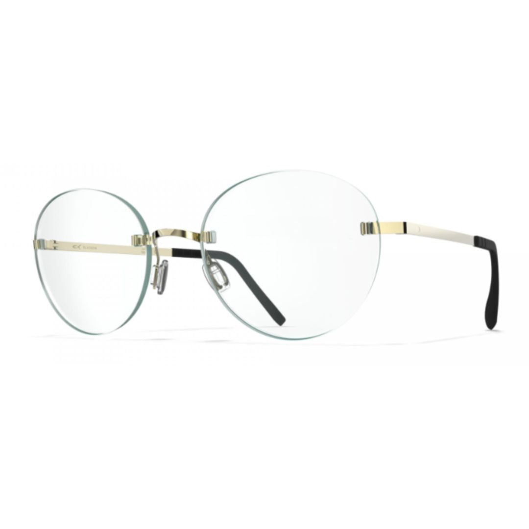 Bf942 Aero A-M Rimless Round Beta-Titanium Eyeglasses with Gold Accents