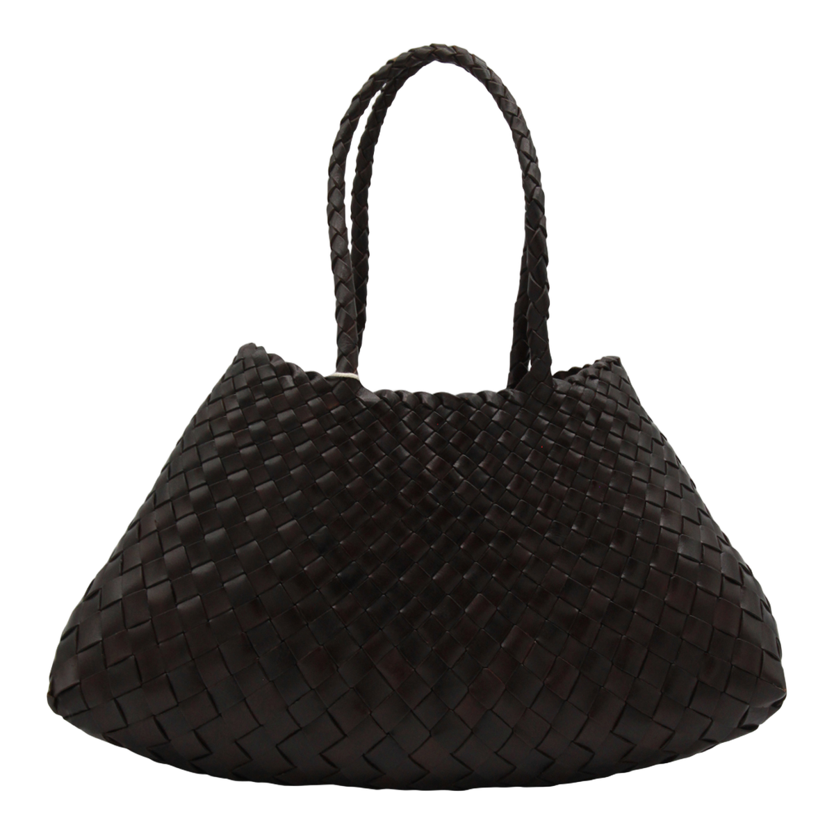 Textured Basket Bag with Braided Handles