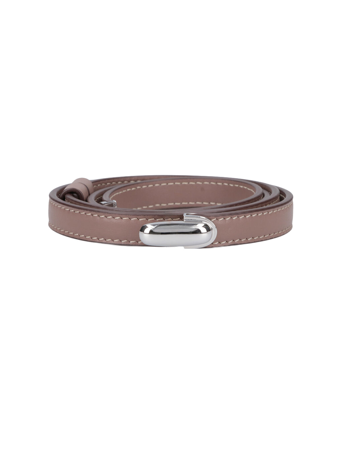 Set Of Three Beige Belts With Distinct Buckle Styles