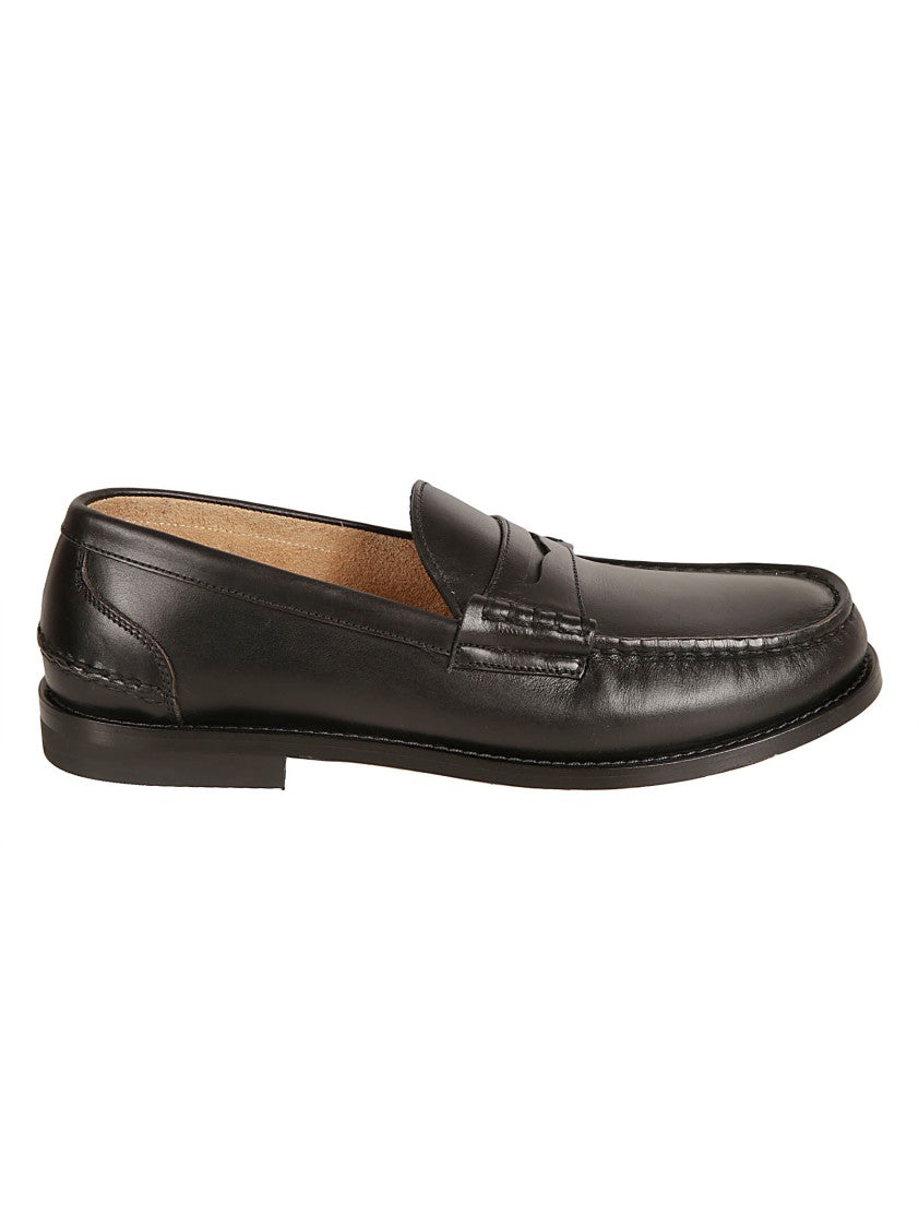 Minimalist Black Calf Leather Flat Shoes