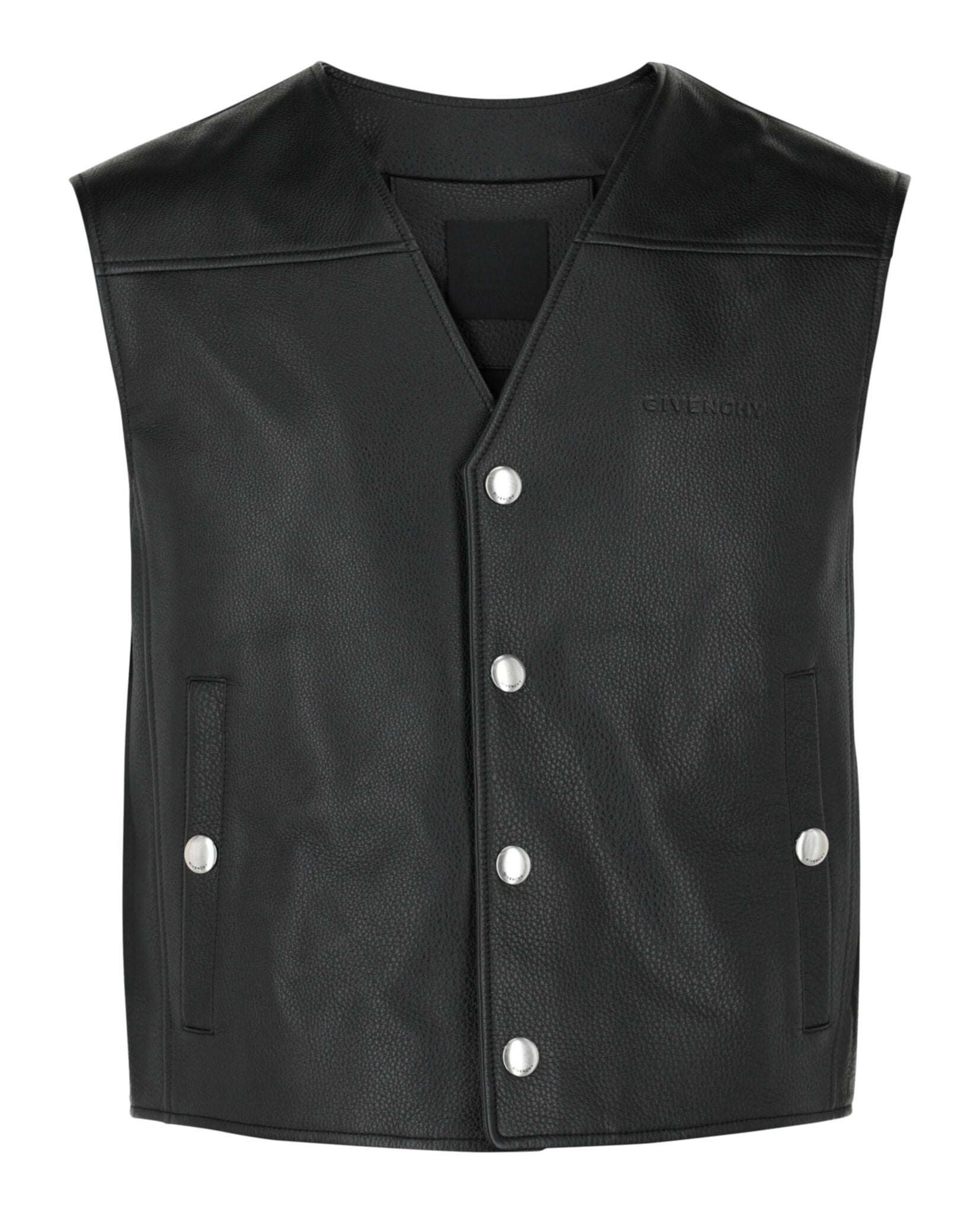 Logo Leather Snap Vest