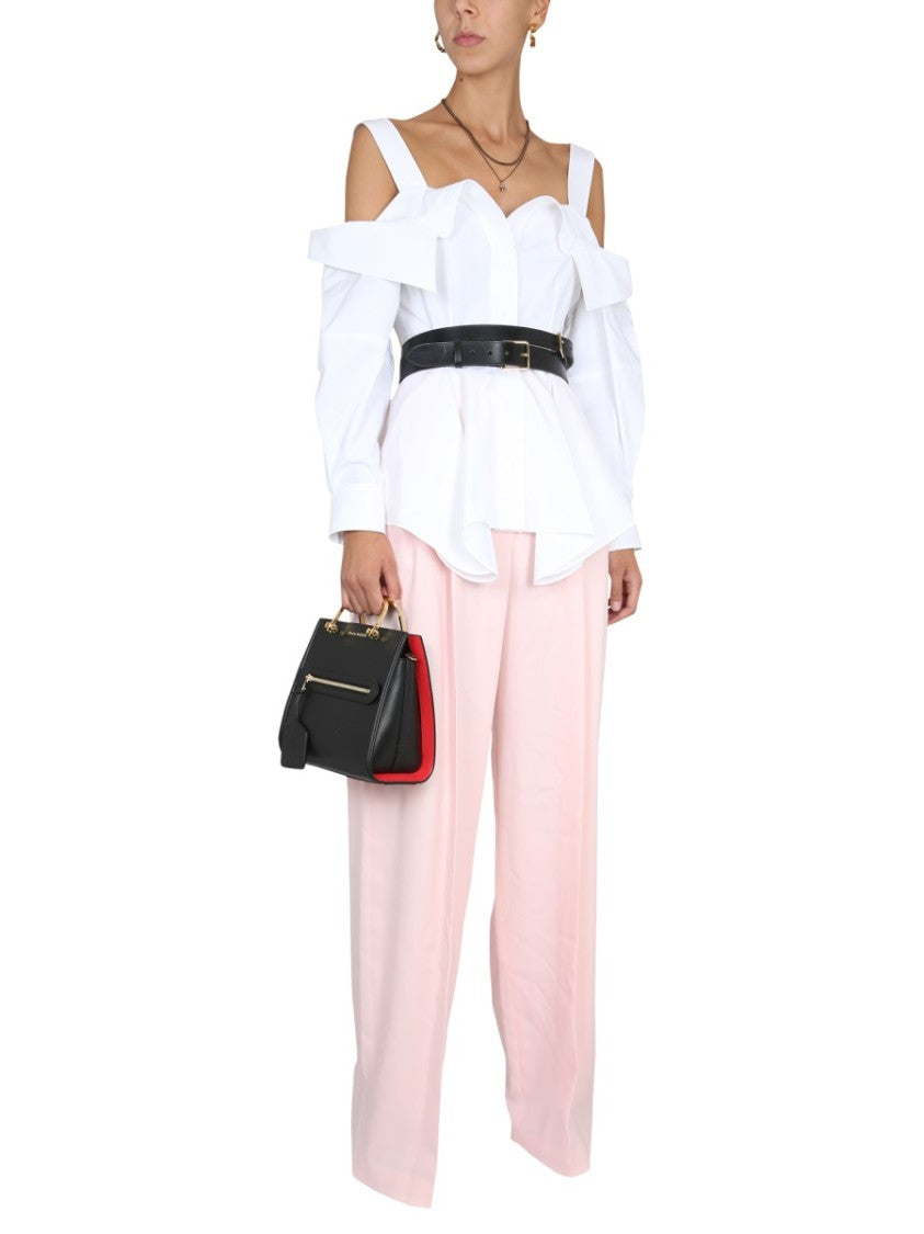 Wide-Leg Pants With Concealed Front Closure