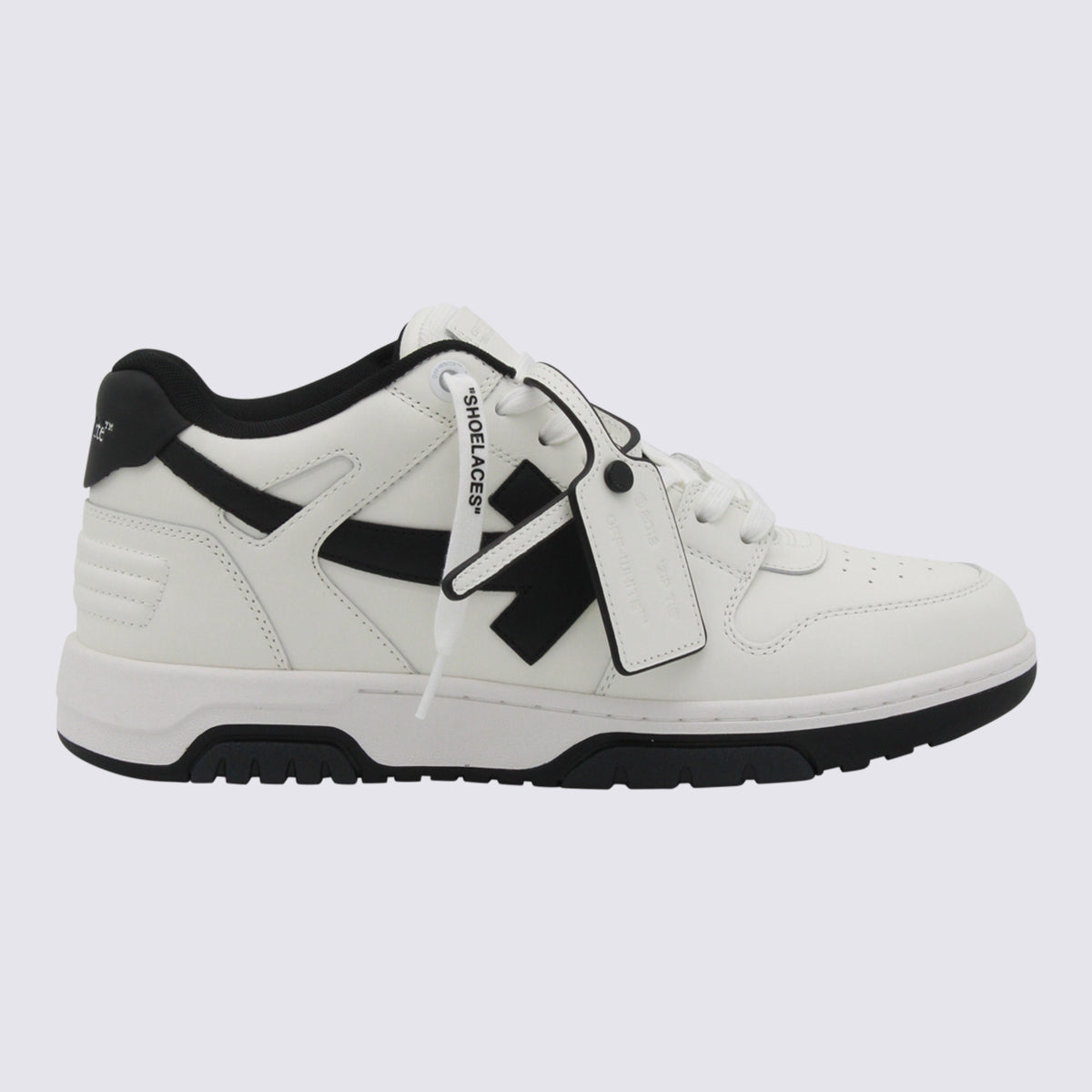 White Round Toe Leather Sneakers