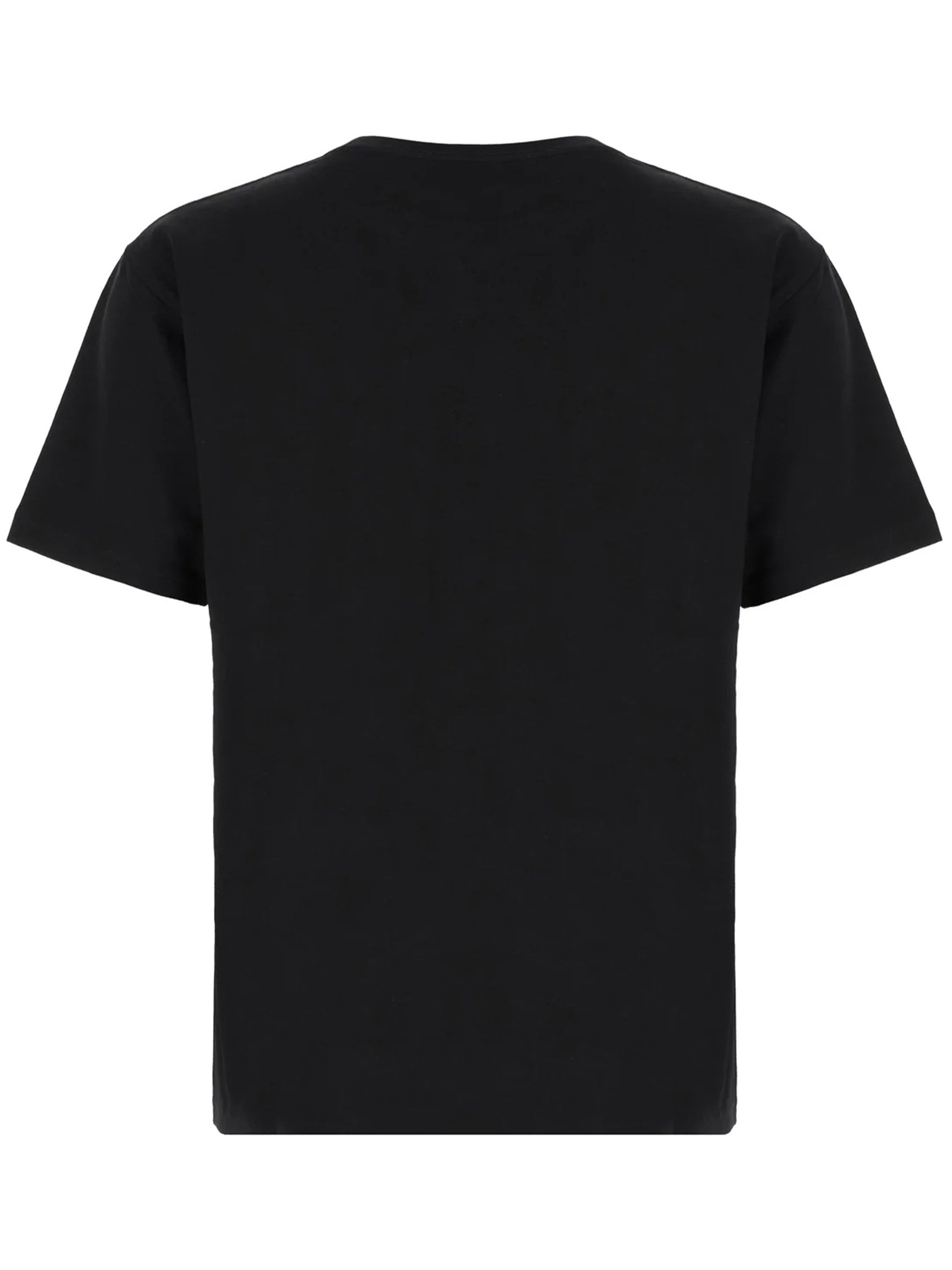 Black Short-Sleeve Red Graphic Cotton T-shirt