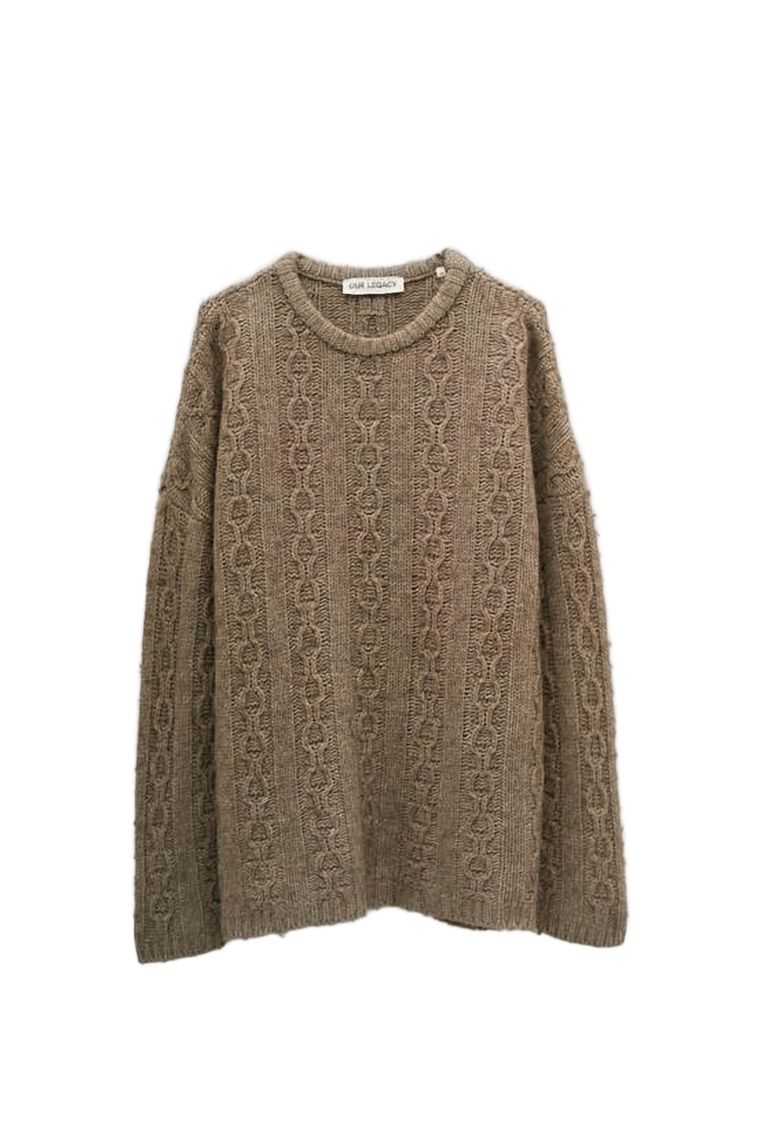 Textured Cable Knit Sweater in Rich Brown