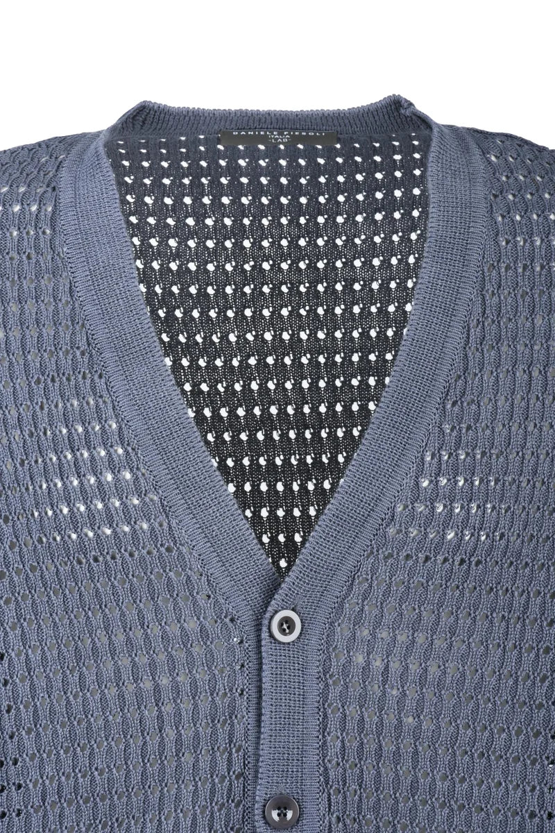 Linen Cotton Cardigan - Grey