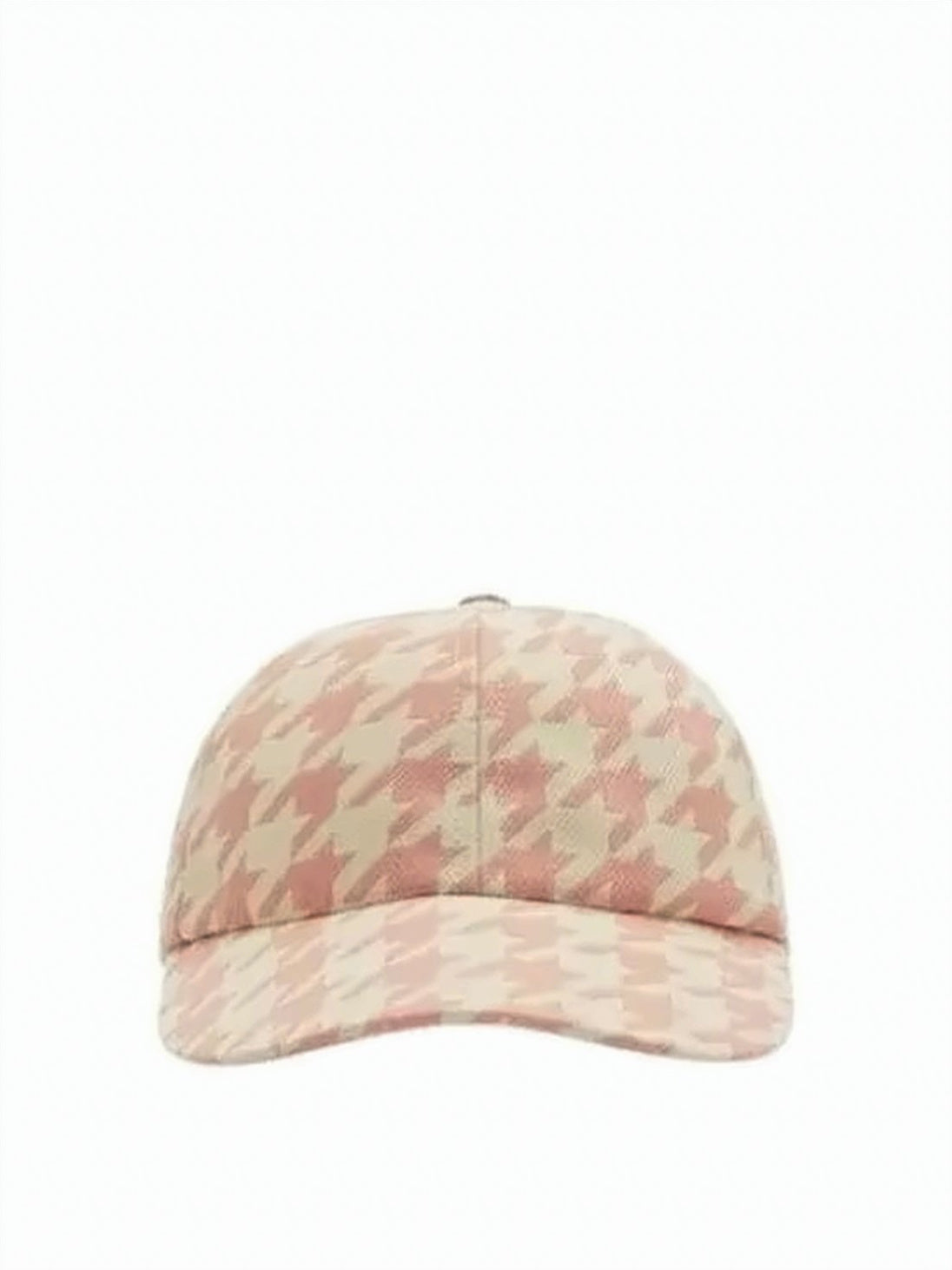 Houndstooth Pattern Cap in Soft Pink