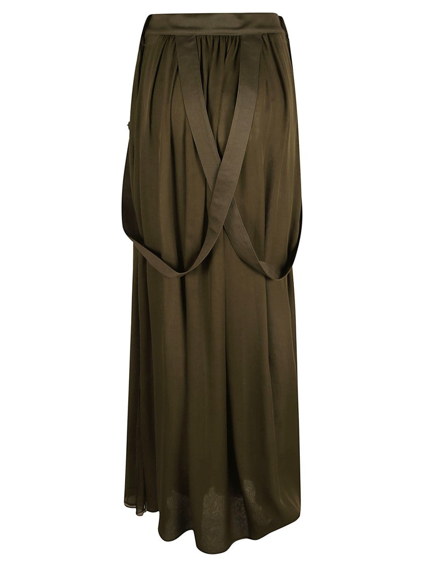 Flowing Silk Skirt With High Waist