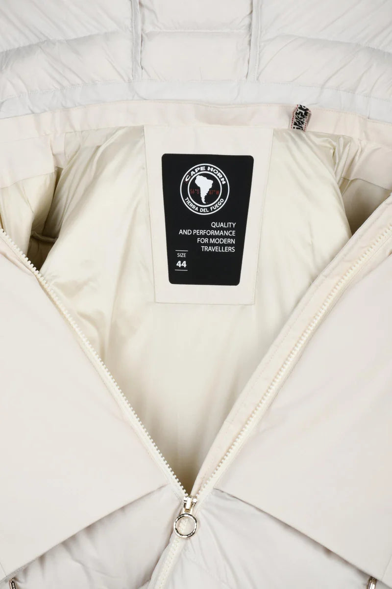 Long Down Jacket White - White