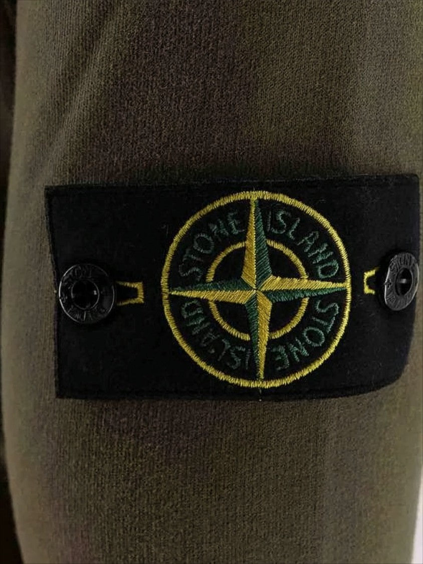 Olive Green Full-Zip Hoodie with Adjustable Drawstring