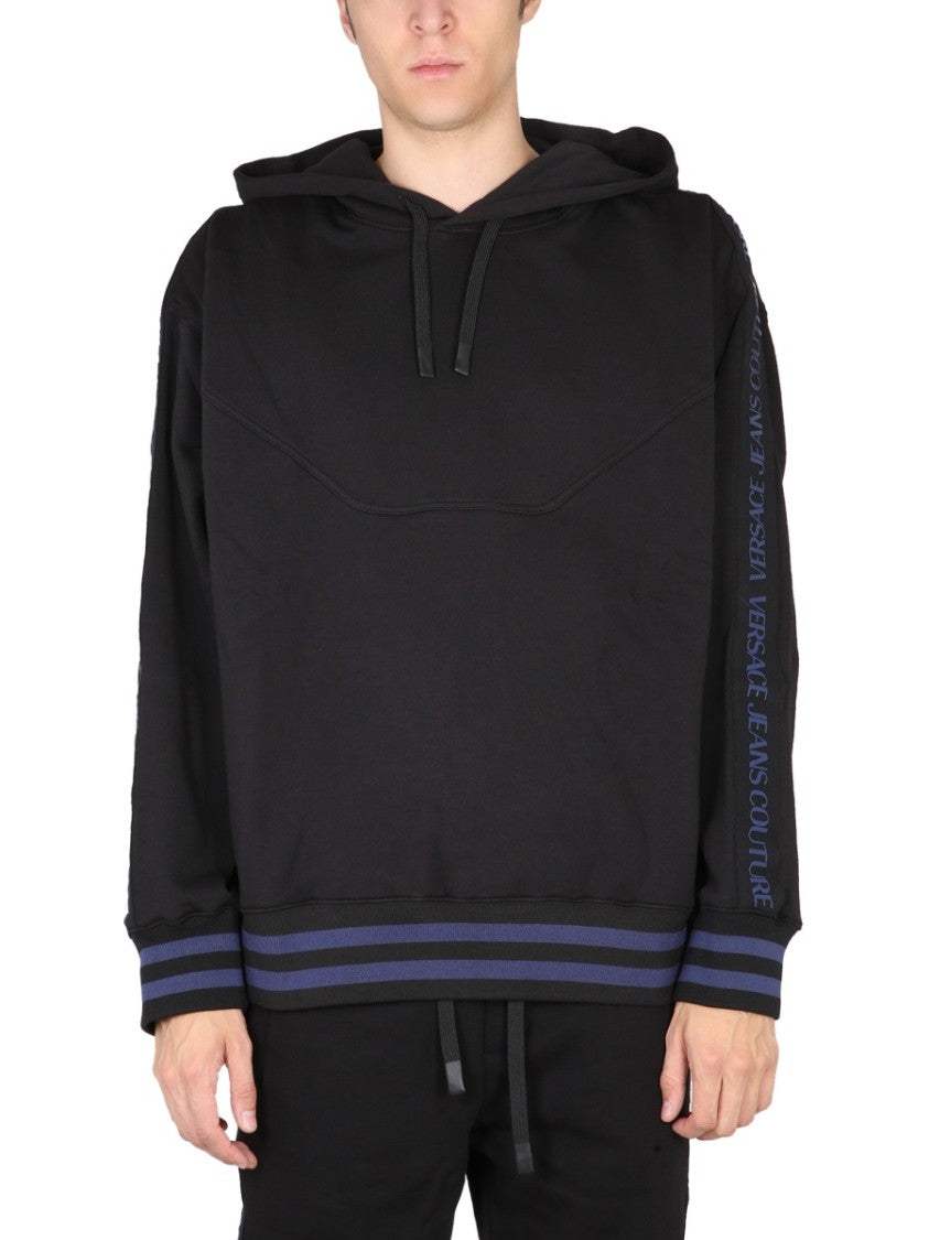 Solid Black Hoodie With Drawstring