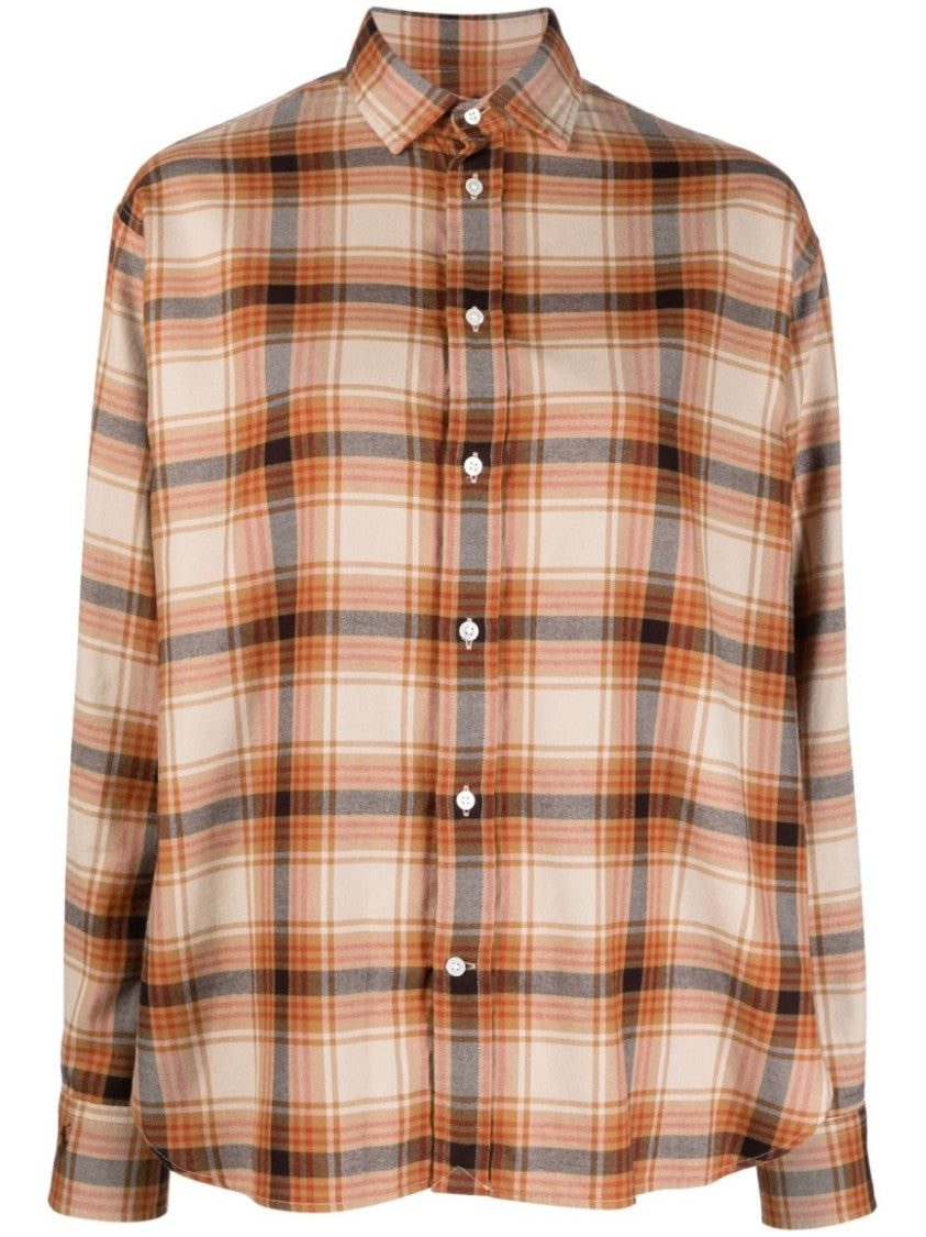 Check Print Beige Shirt