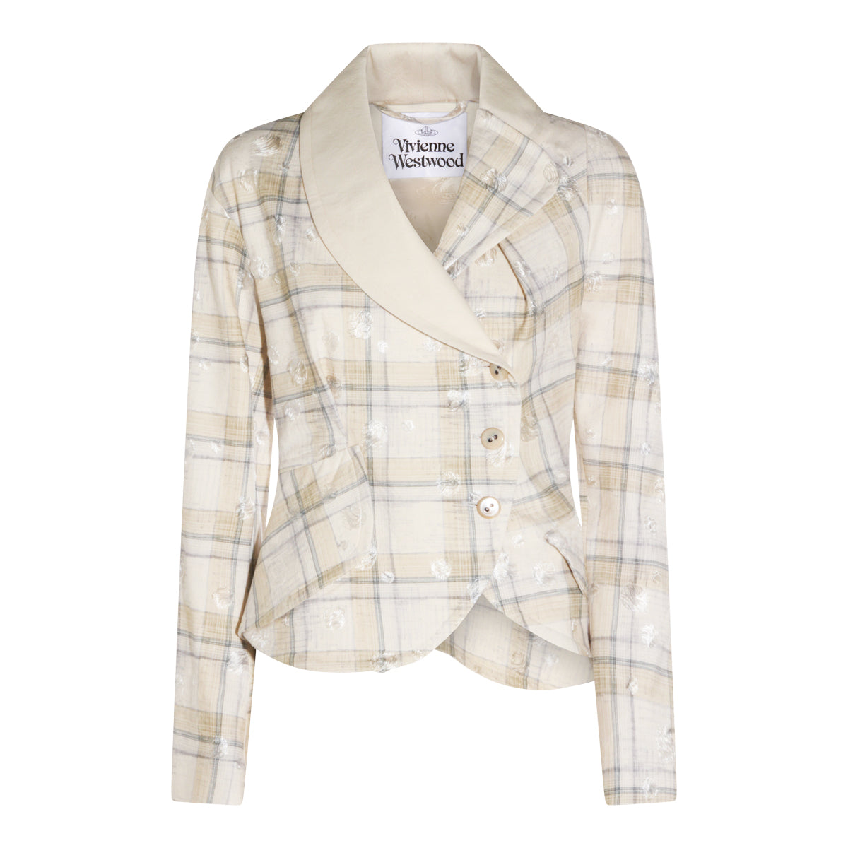 Ecru Check Blazer