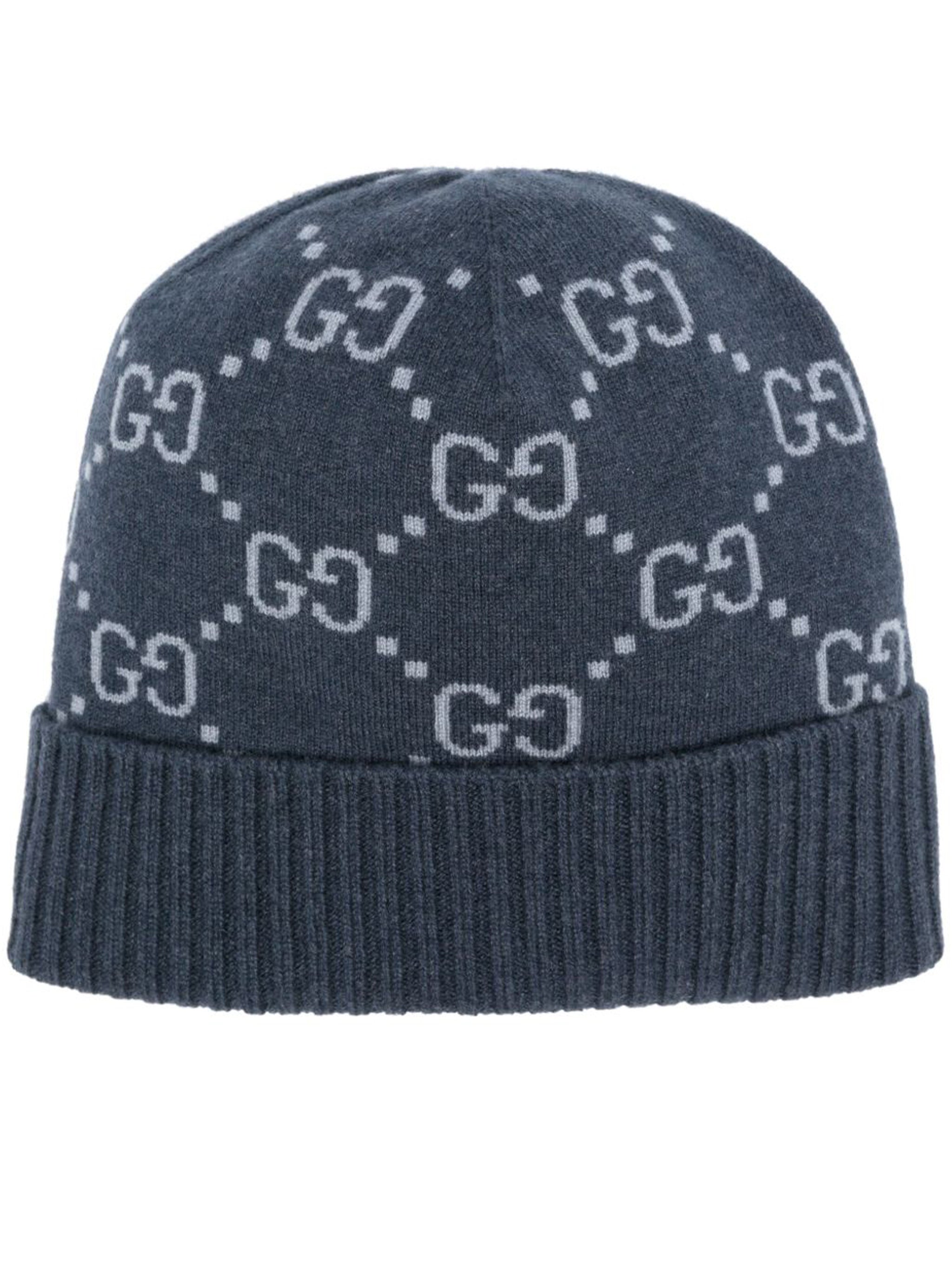 Blue Nuancie Knit Double G Beanie