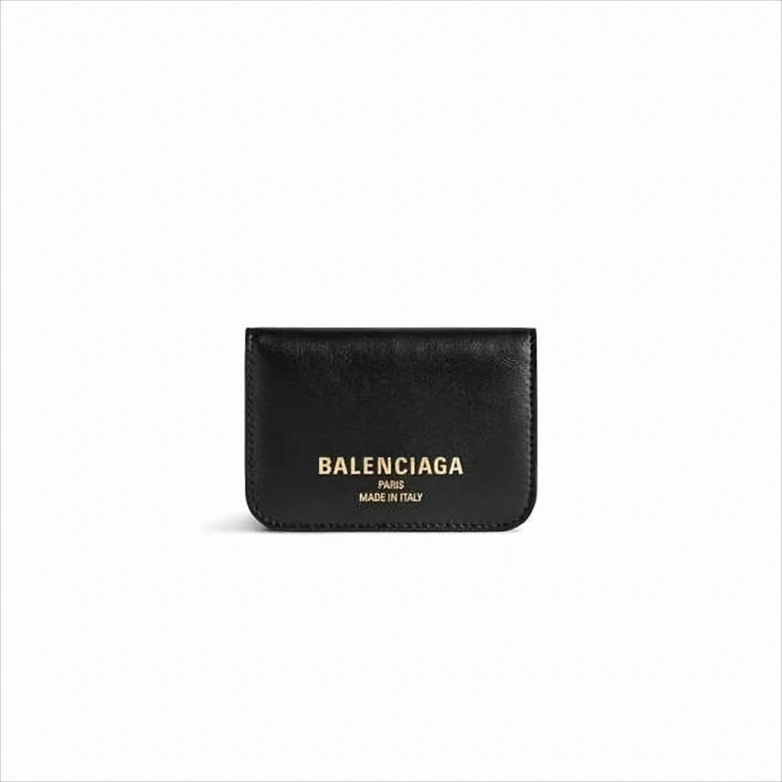 Compact Bifold Wallet In Smooth Calf Leather With Gold-Tone Logo
