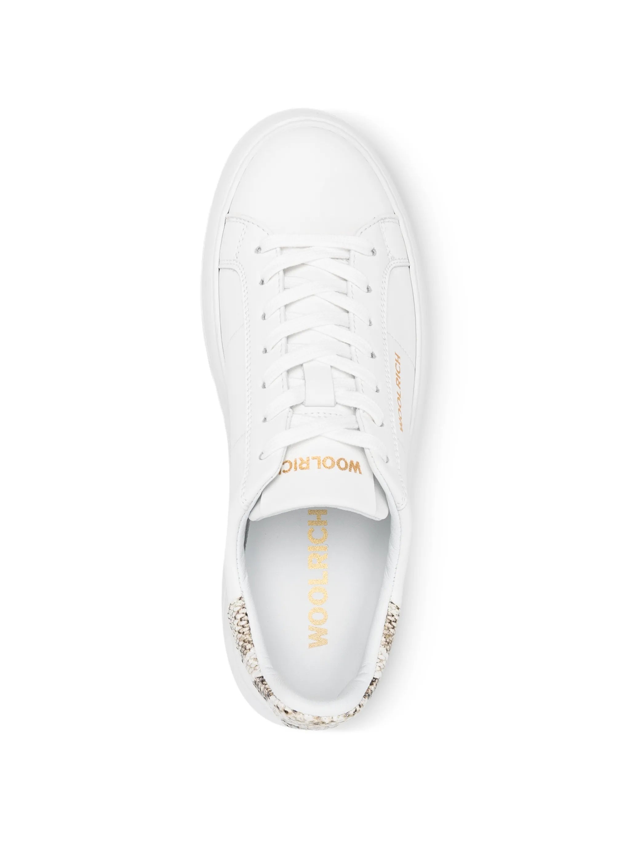White Chunky Court Calf Pitone Sneakers