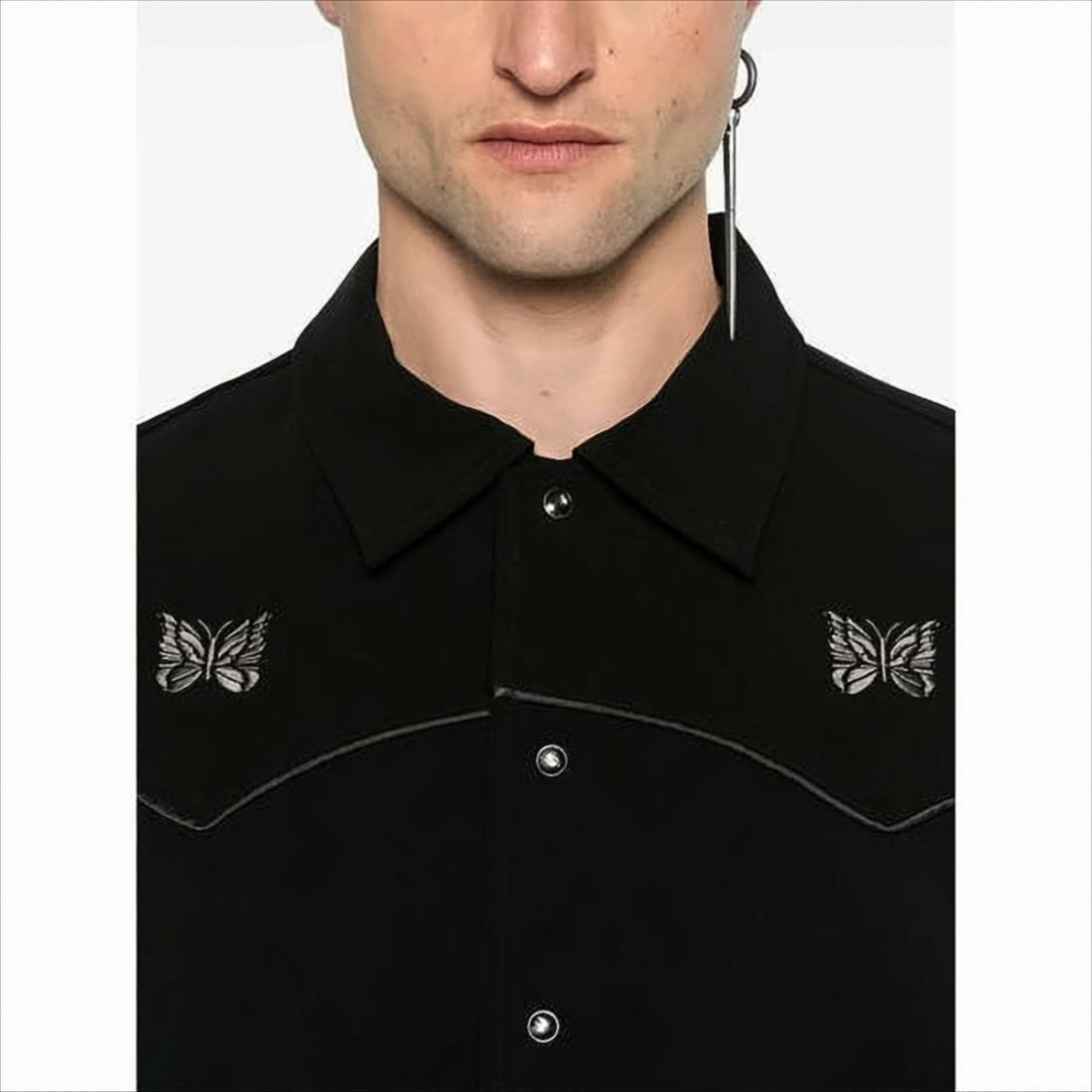 Casual Black Jacket with Classic Collar
