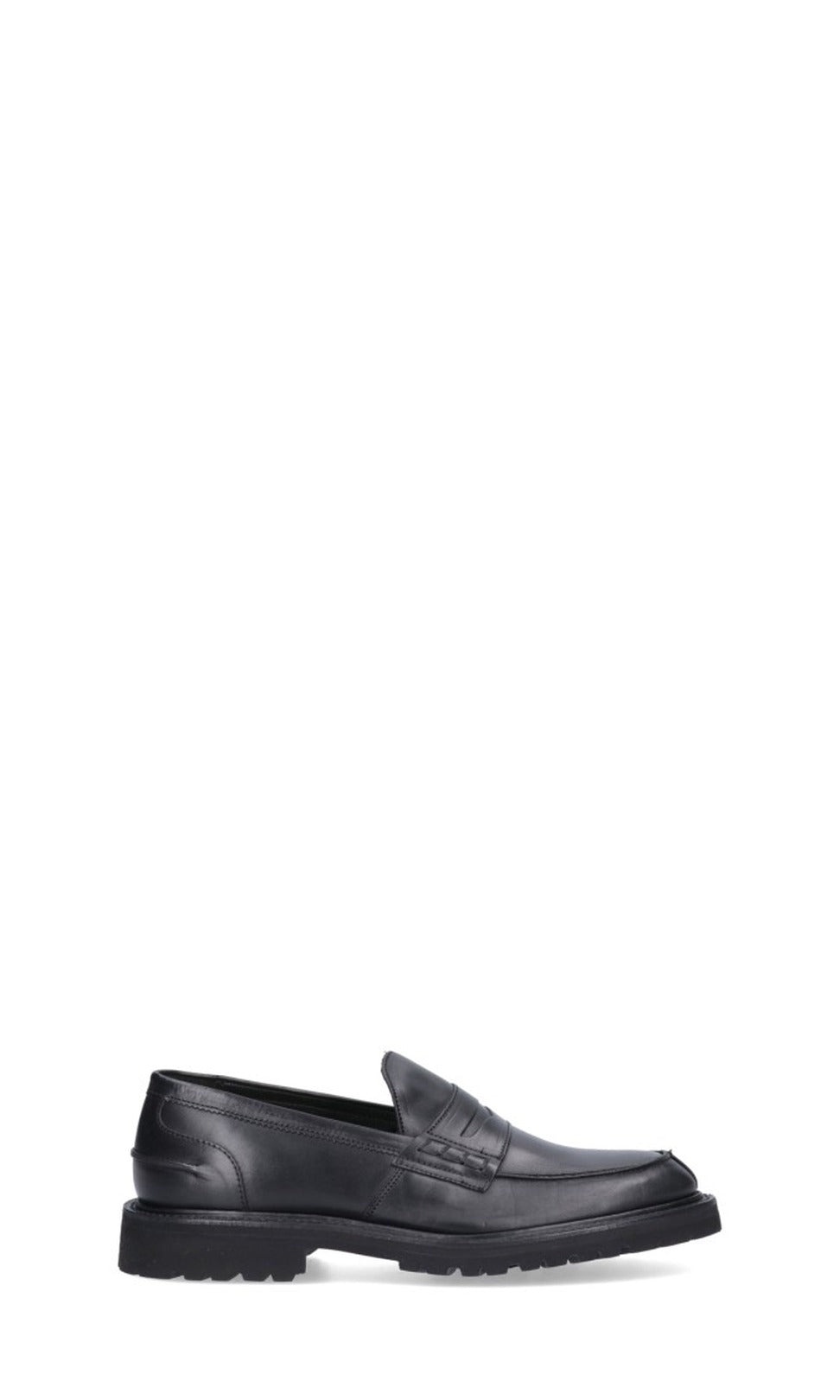 Sleek Leather Penny Loafers With Sturdy Rubber Sole