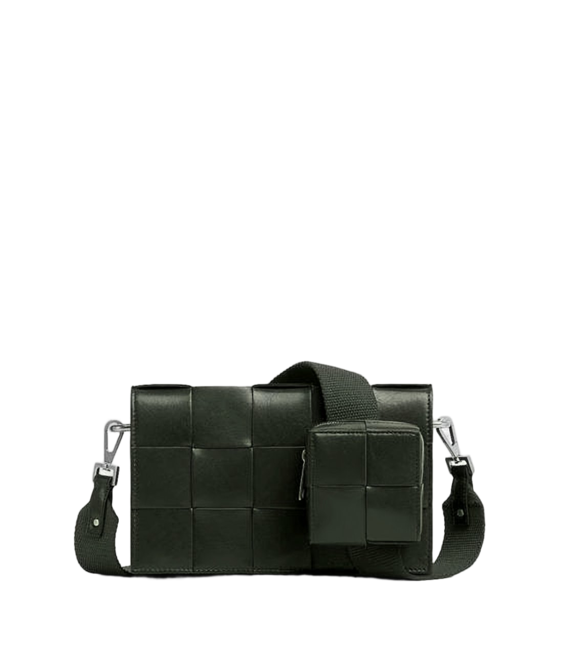 Woven Black Lambskin Crossbody Bag