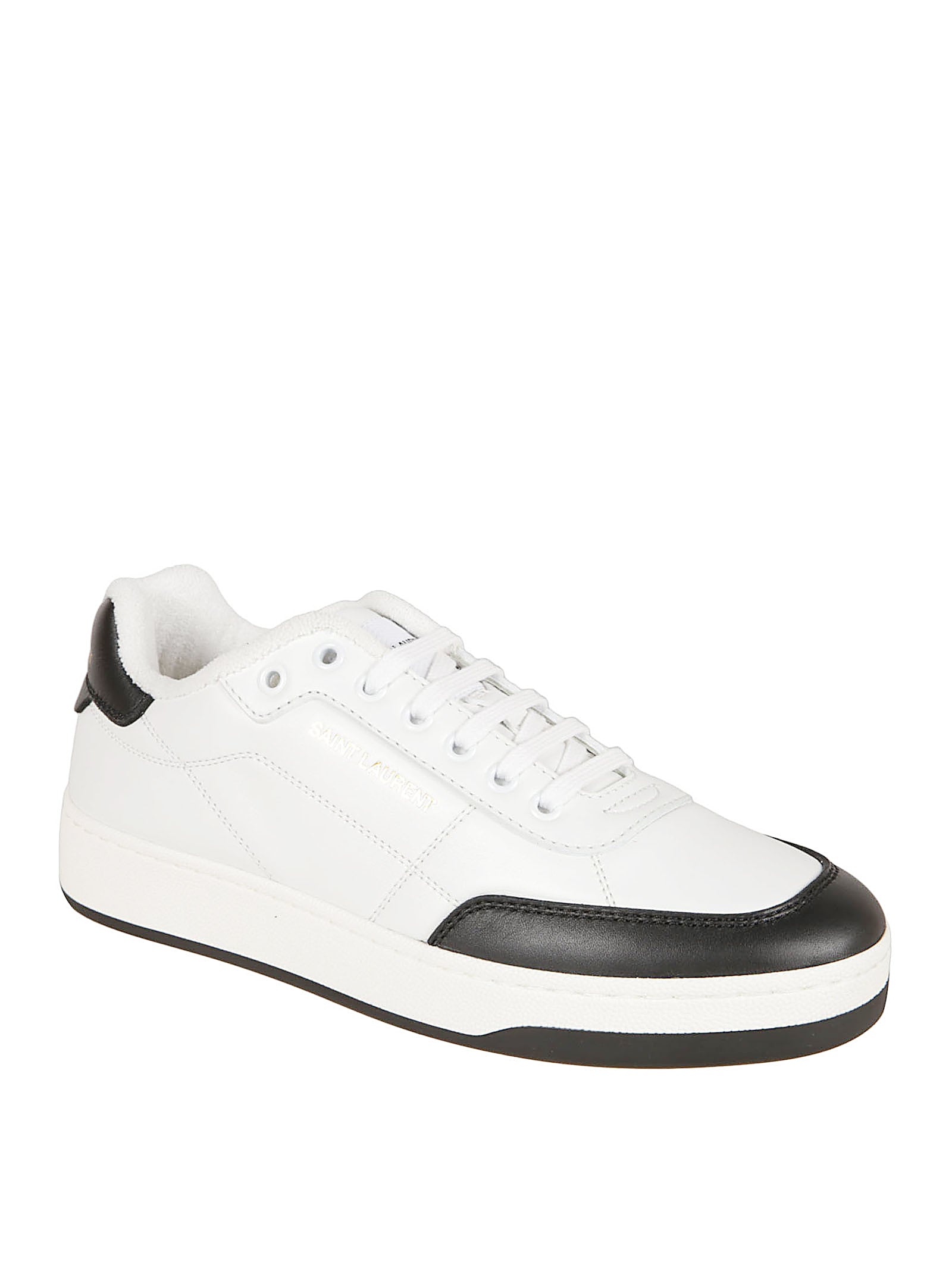 Low-Top Lace-Up Sneakers With Gold Signature Detailing