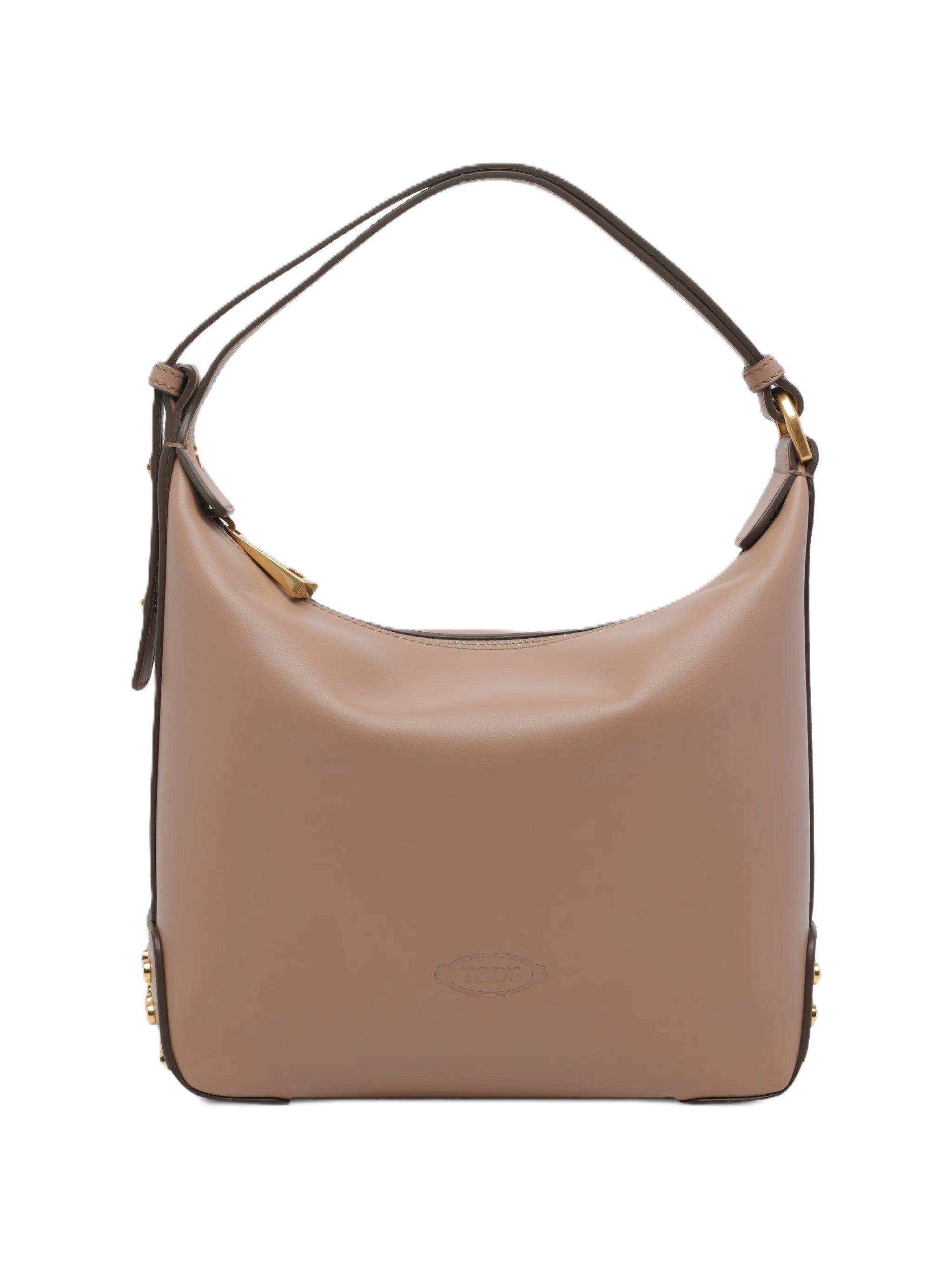 Structured Handbag with Embossed Branding and Gold-Stud Detail