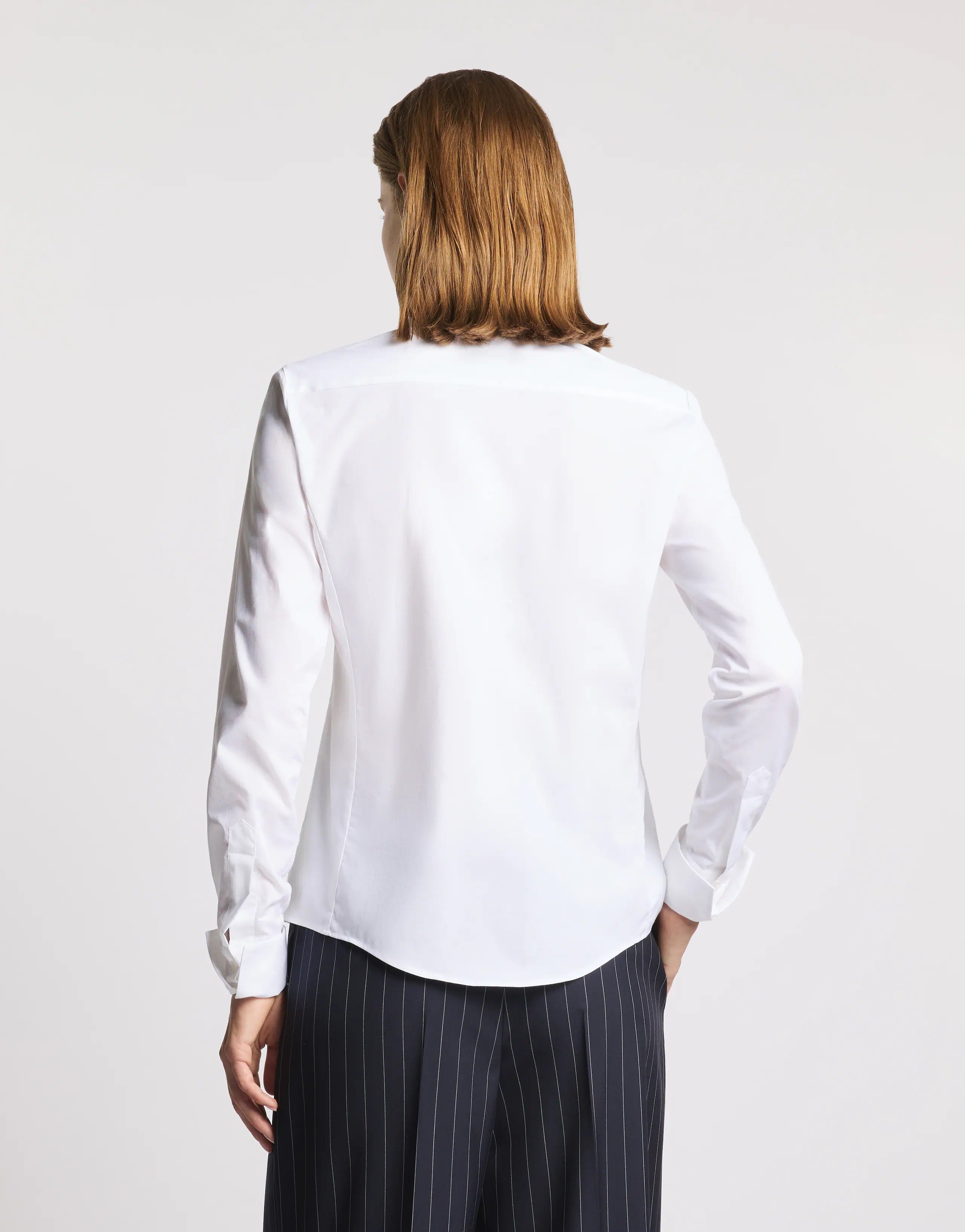 Slim-Fit Long-Sleeved Shirt with Classic Collar