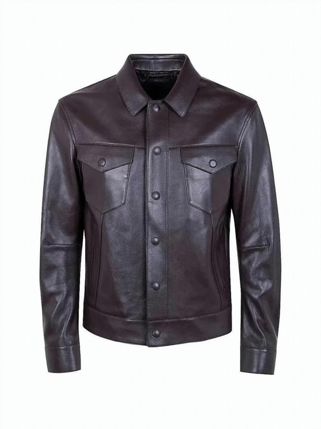 Buffalo Leather Jacket With Classic Collar