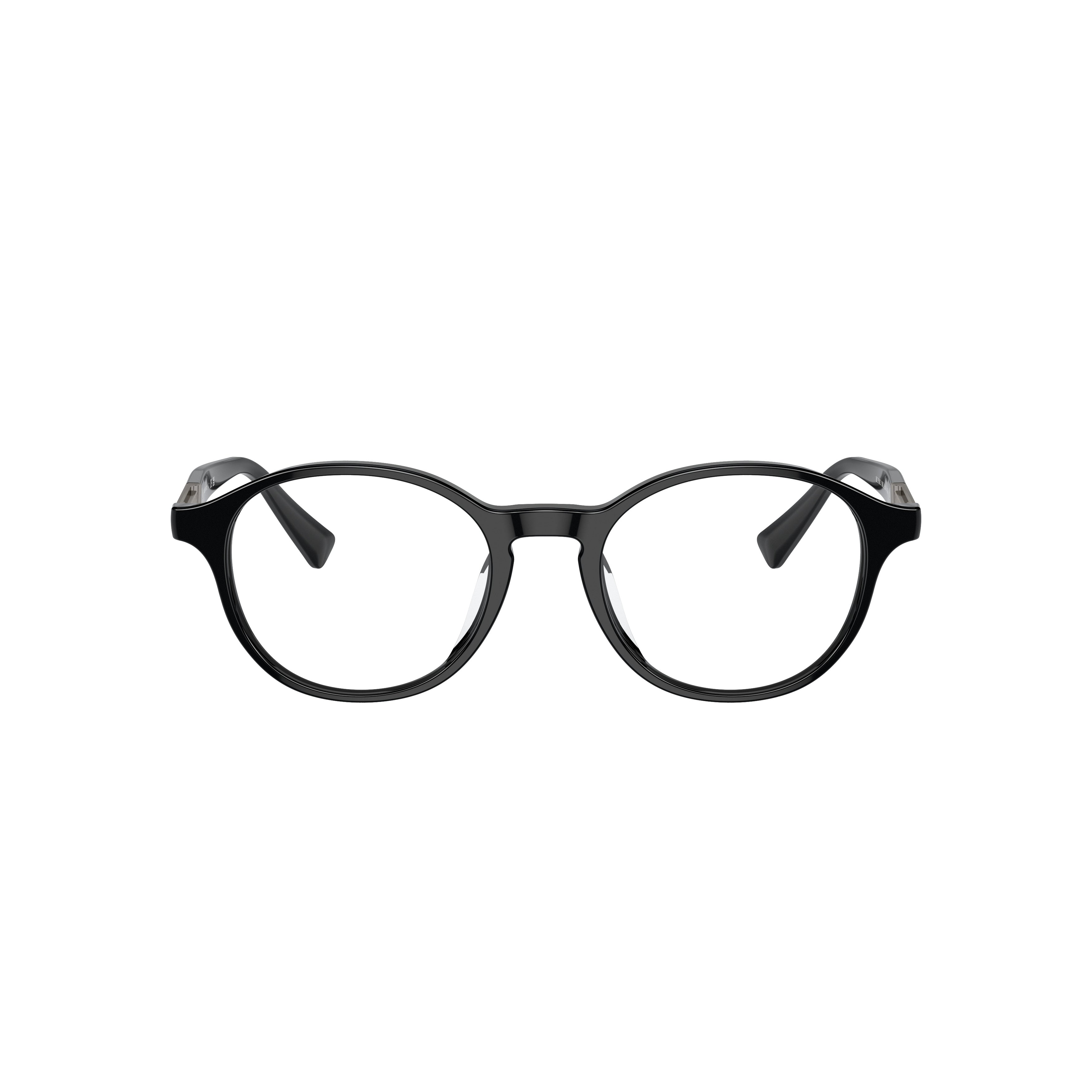 0bc3002 Glossy Black Acetate Round Frame Eyeglasses