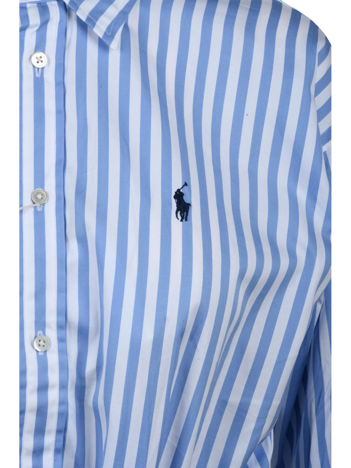 Chemise Dress - White/Light Blue