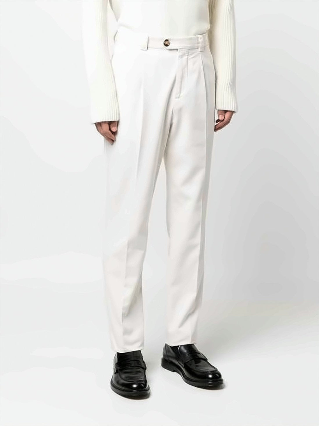 Tailored White Straight Pants