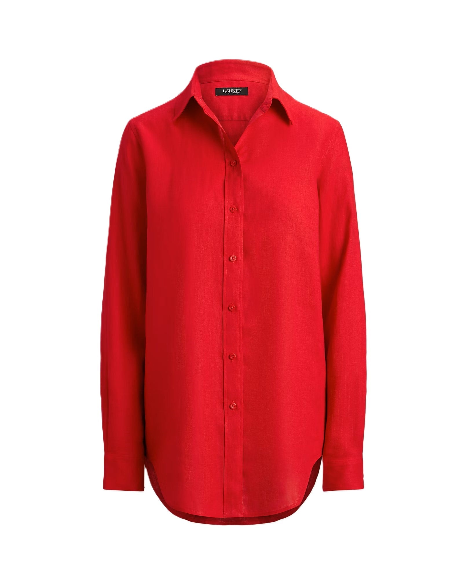 Red Tissue Linen Button Shirt