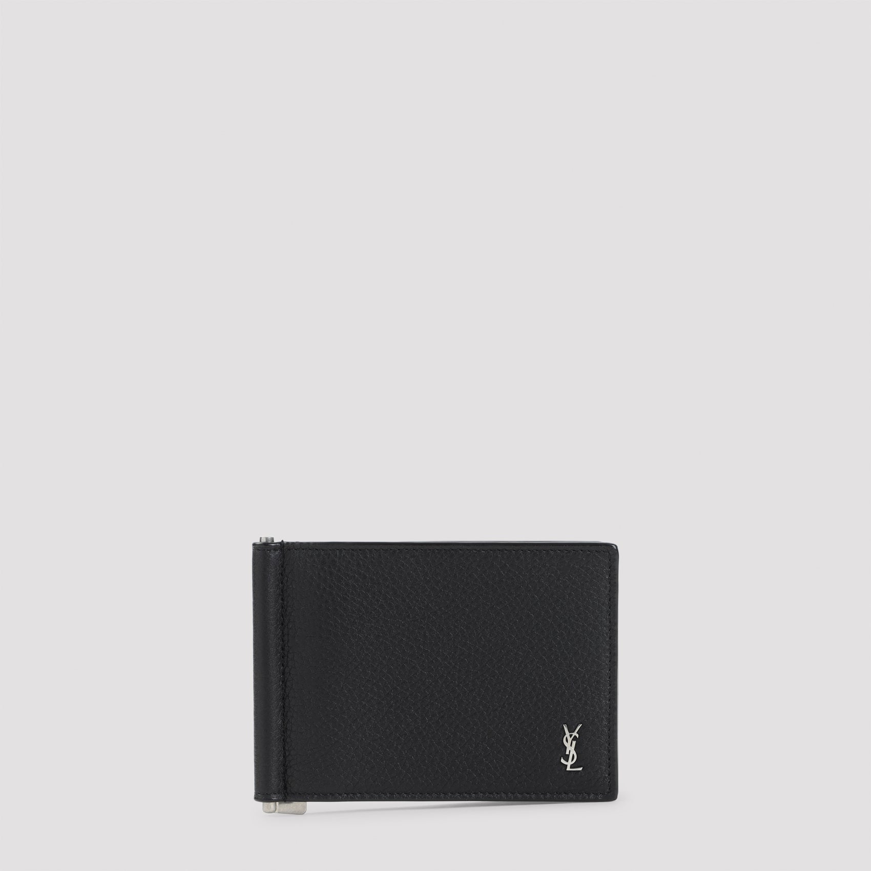 Textured Black Calf Leather Bifold Wallet
