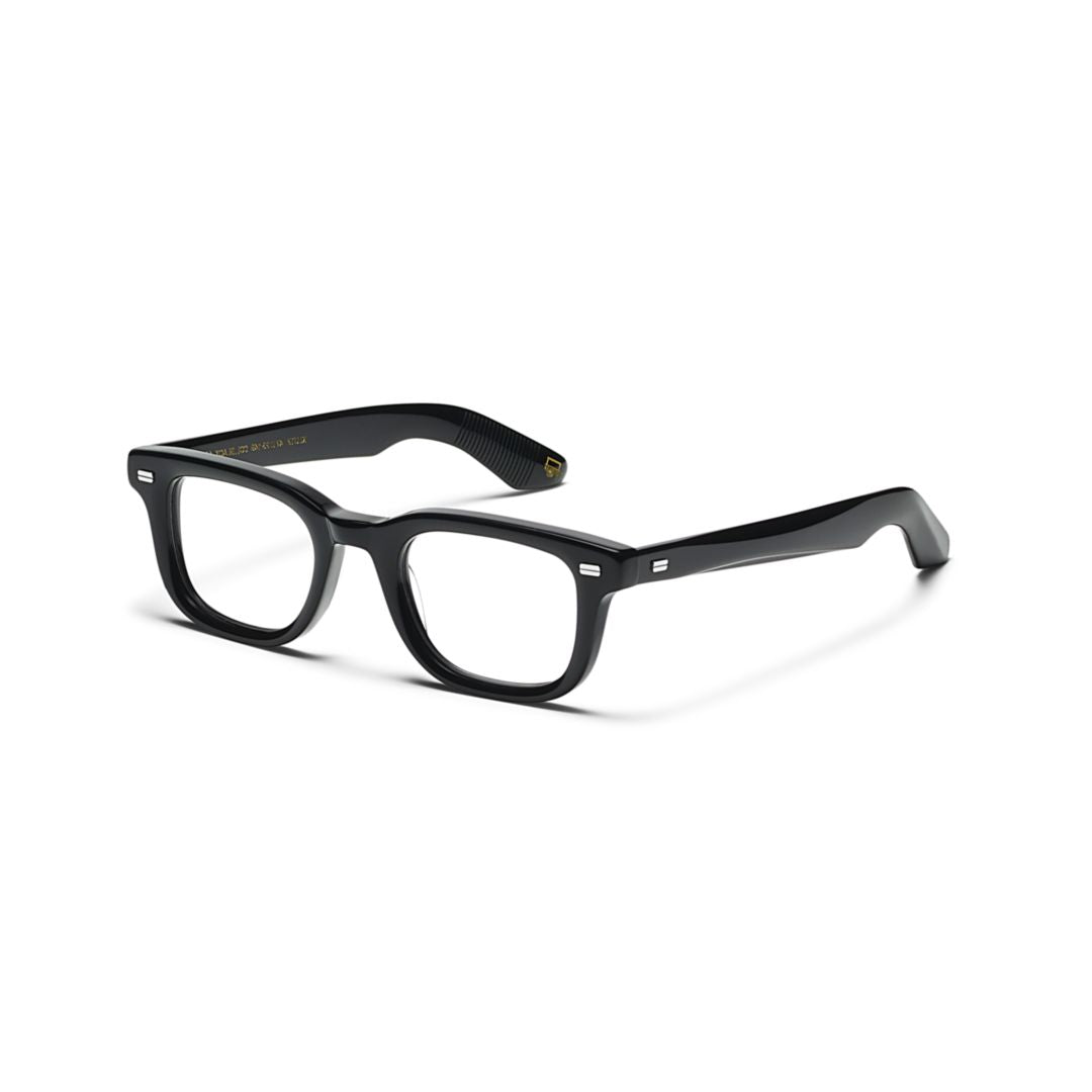 Or-Klt-O Klutz Glossy Black Rectangular Eyeglasses with Silver Accents