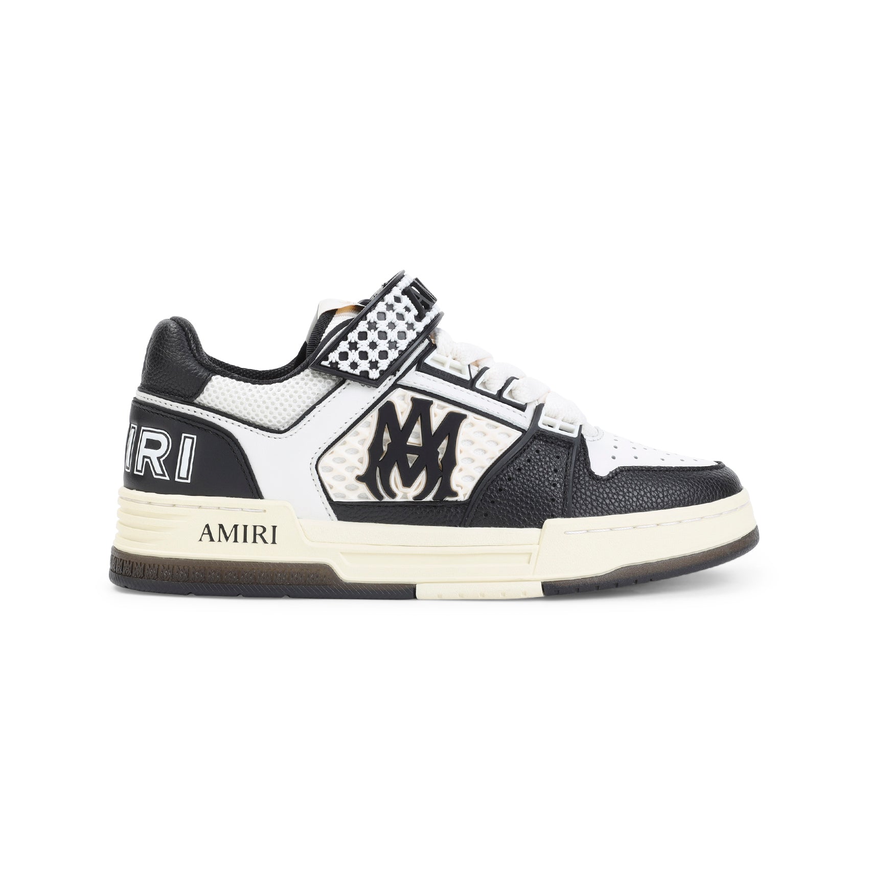 Low-Top Leather Sneakers With Textured Panels And Bold Branding