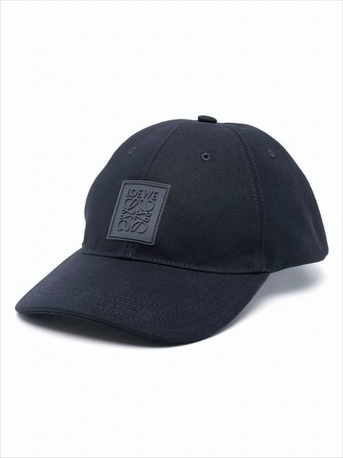 Black Cotton Baseball Cap with Embossed Patch